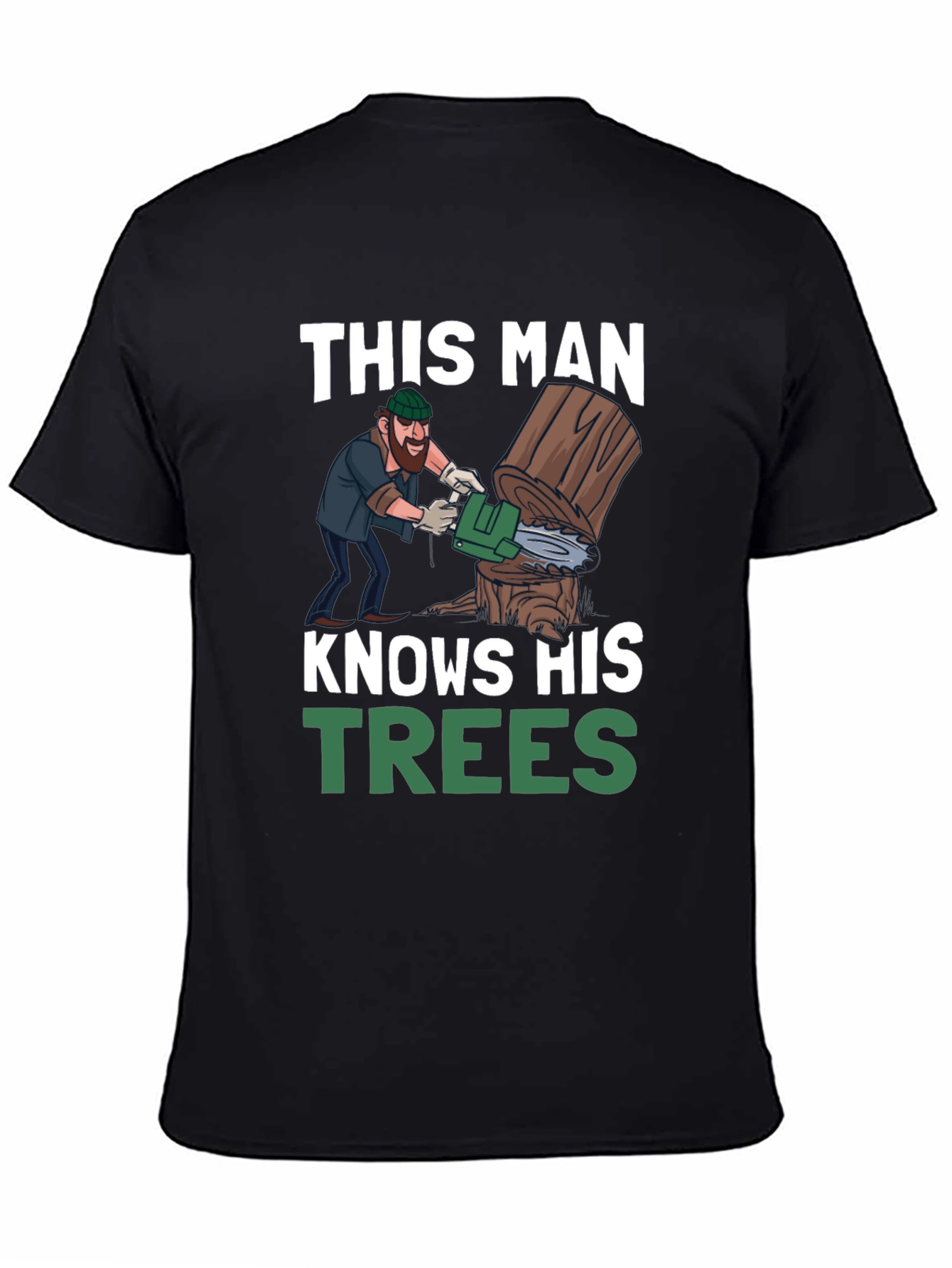 Black This Man Knows His Trees Graphic T-Shirt view 4