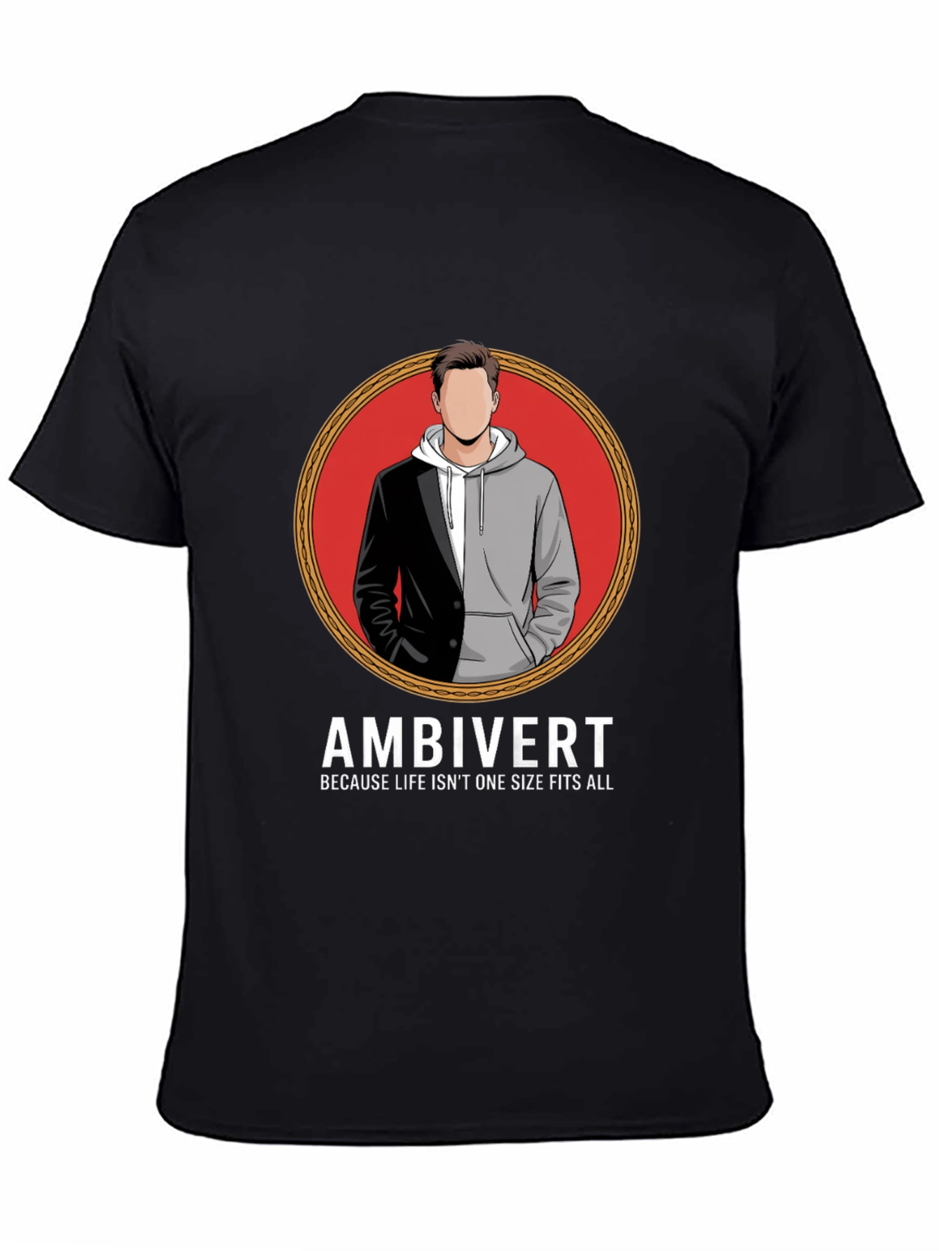 Black Ambivert T-Shirt - Because Life Isn't One Size Fits All view 4