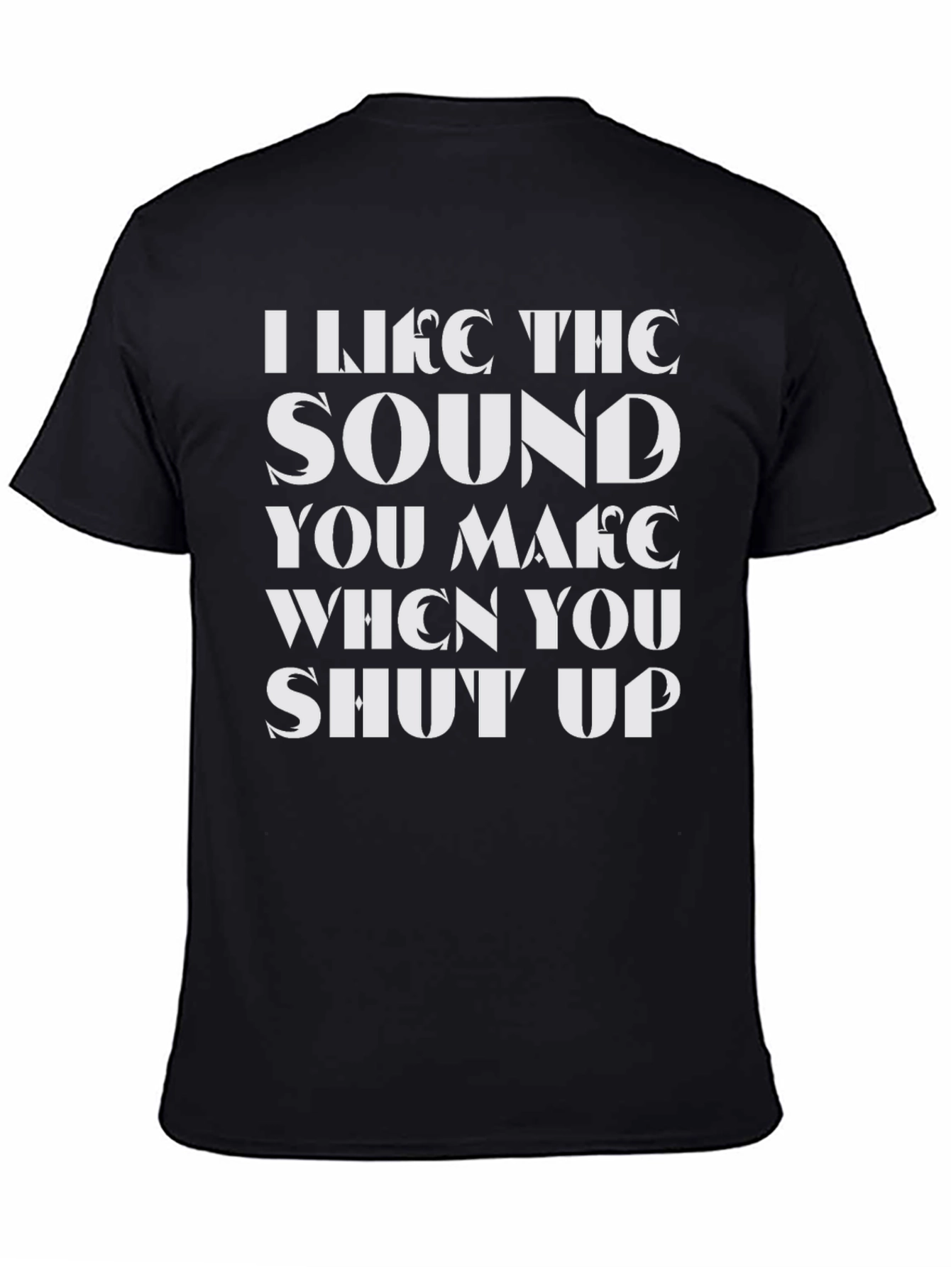 Black Sarcastic Humor Graphic Tee - Shut Up view 4