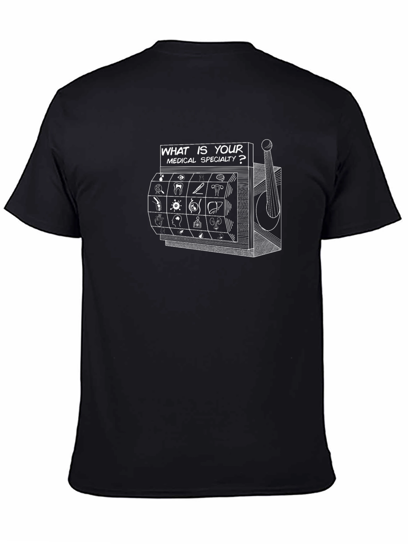 Black Medical Specialty Slot Machine T-Shirt view 4