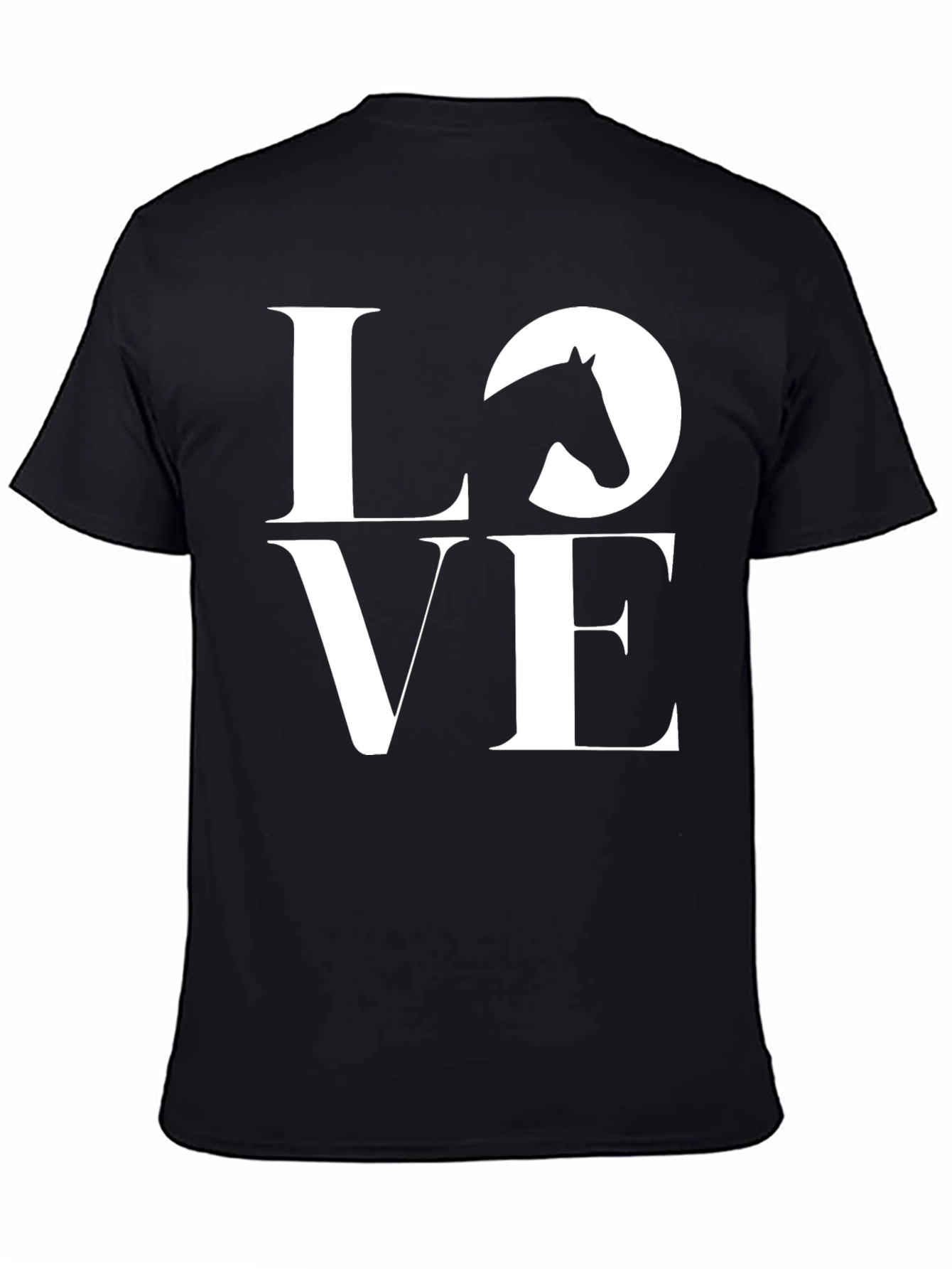 Black Horse Love T-Shirt - Equestrian Style Tee view 4