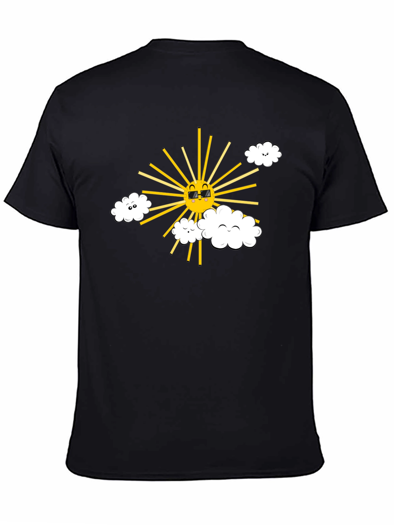 Black Cool Sun & Cloud Graphic Tee - Black view 4