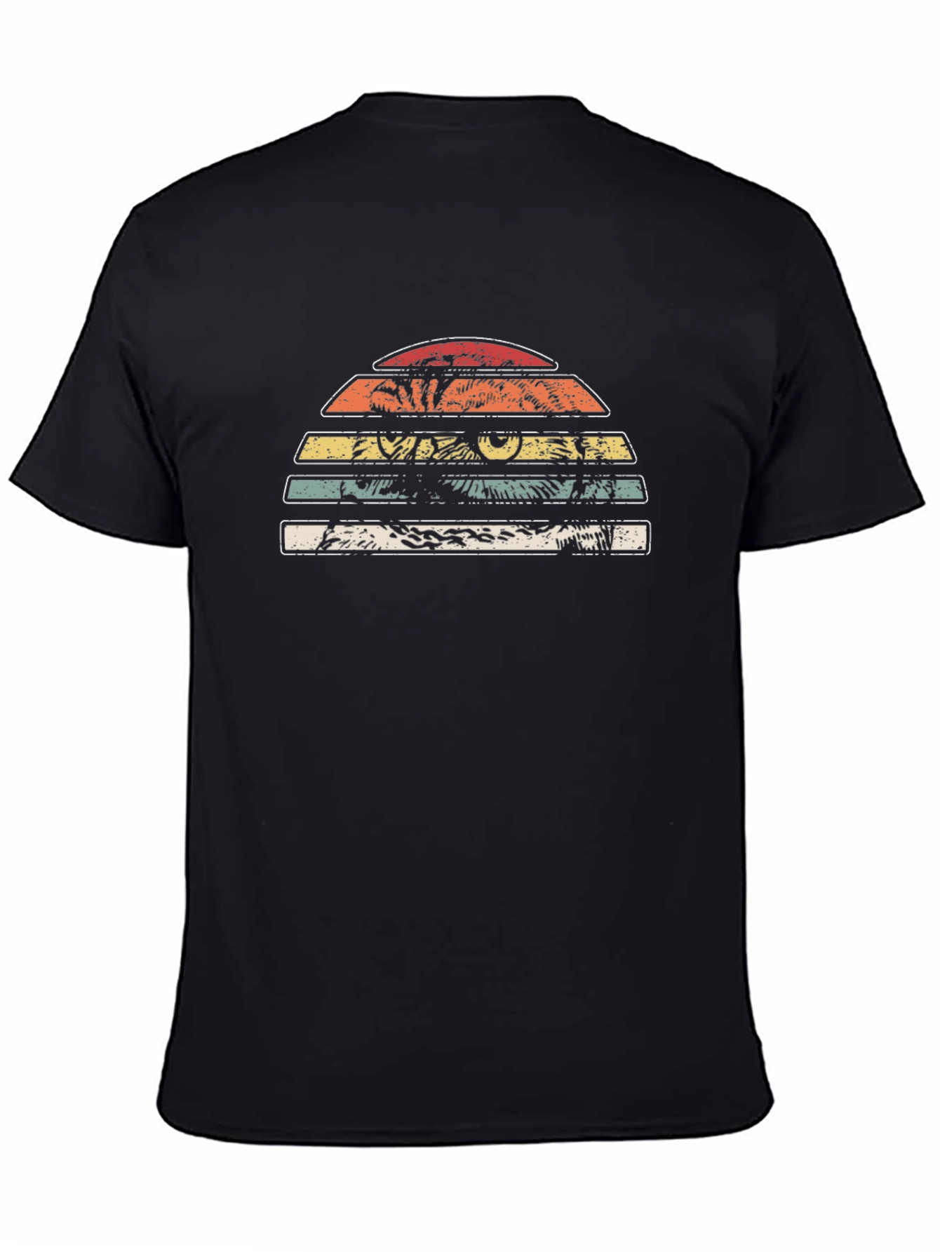 Black Retro Sunset Cat Eye T-Shirt view 4