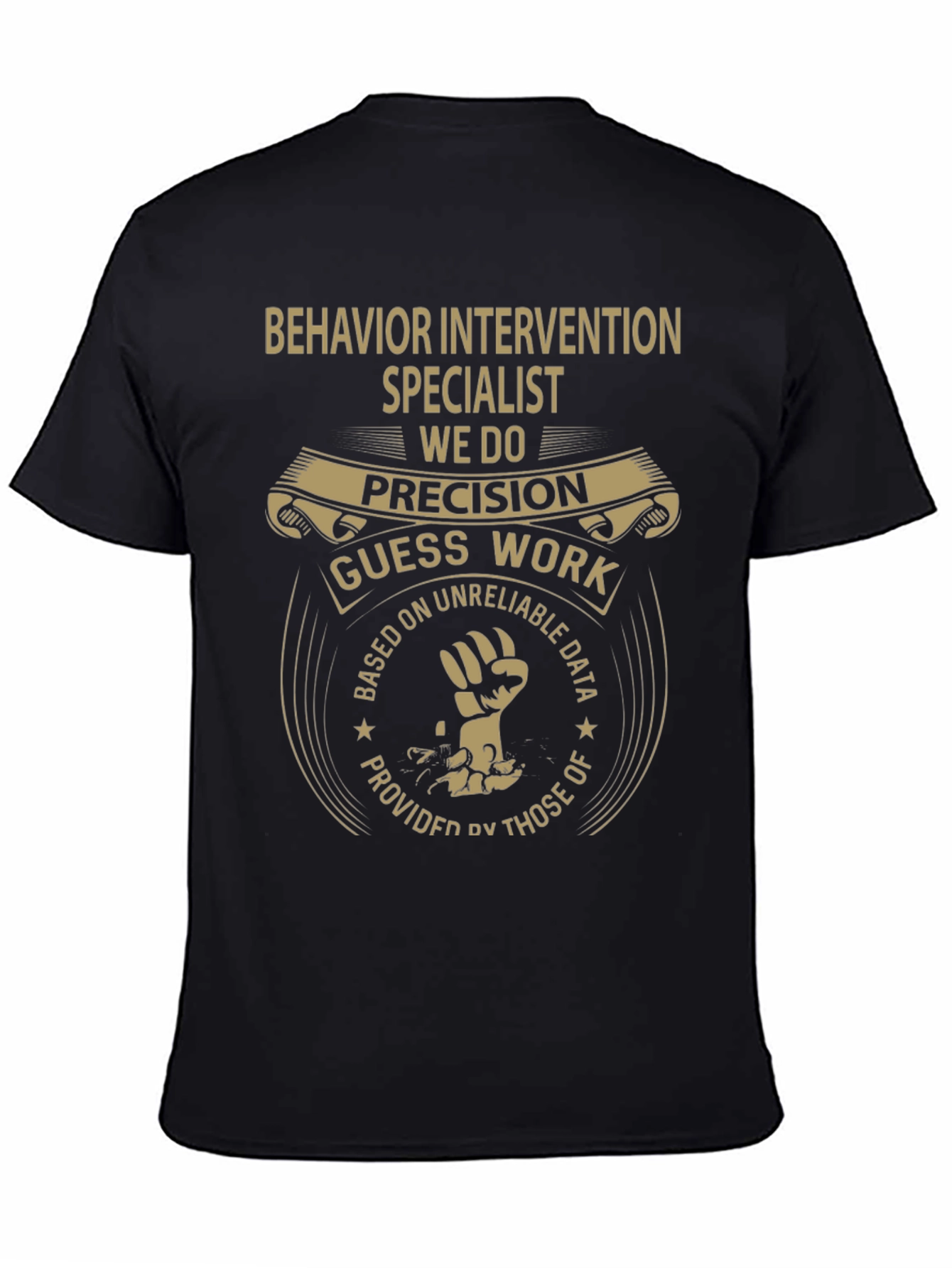 Black Behavior Intervention Specialist T-Shirt view 4