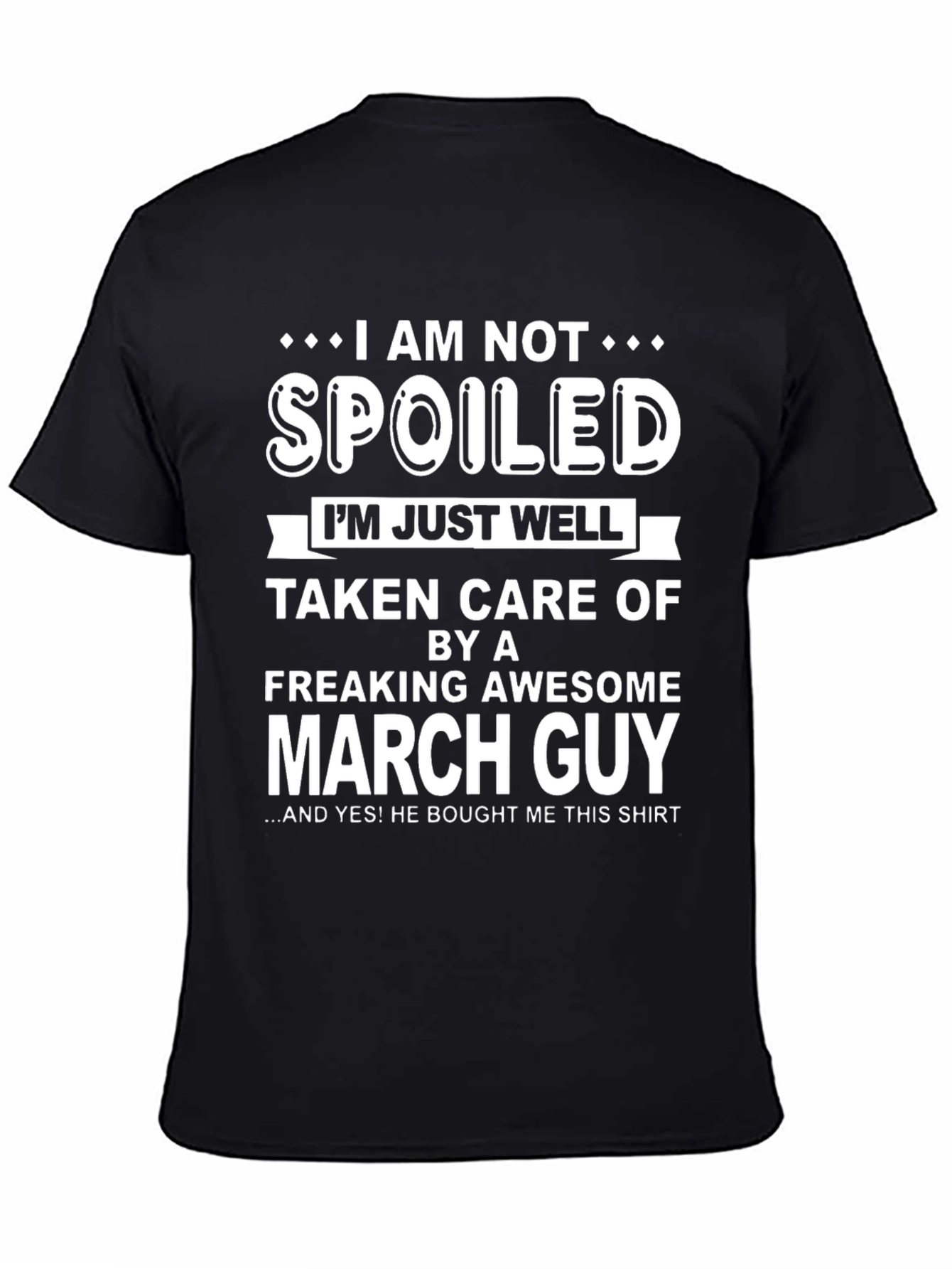 Black Funny March Guy T-Shirt - Spoiled view 4