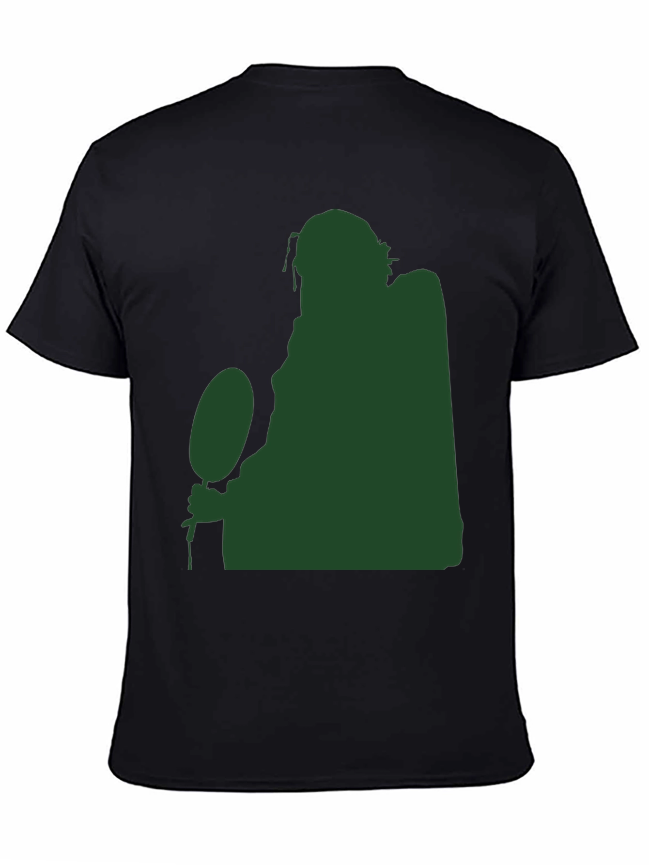 Black Silhouette Figure Holding Ball Black T-Shirt view 4