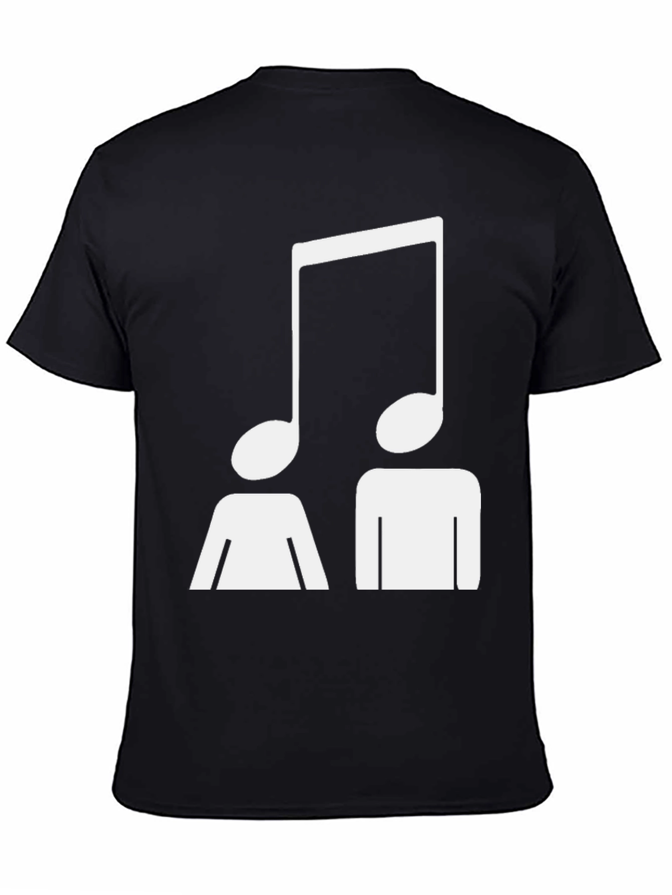 Black Musical Note Head T-Shirt - Unisex Graphic Tee view 4