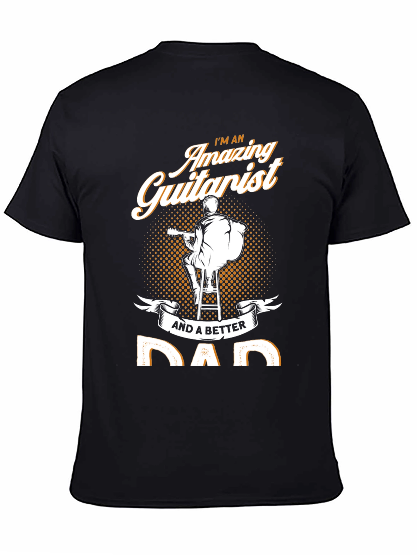 Black Amazing Guitarist Dad T-Shirt view 4