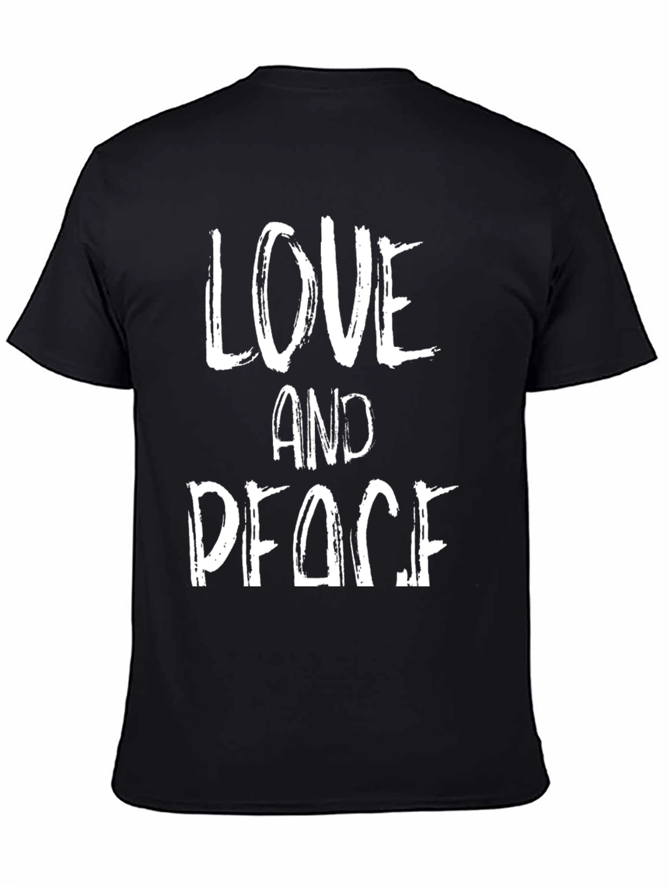 Black Love and Peace Graphic Tee - Black T-Shirt view 4