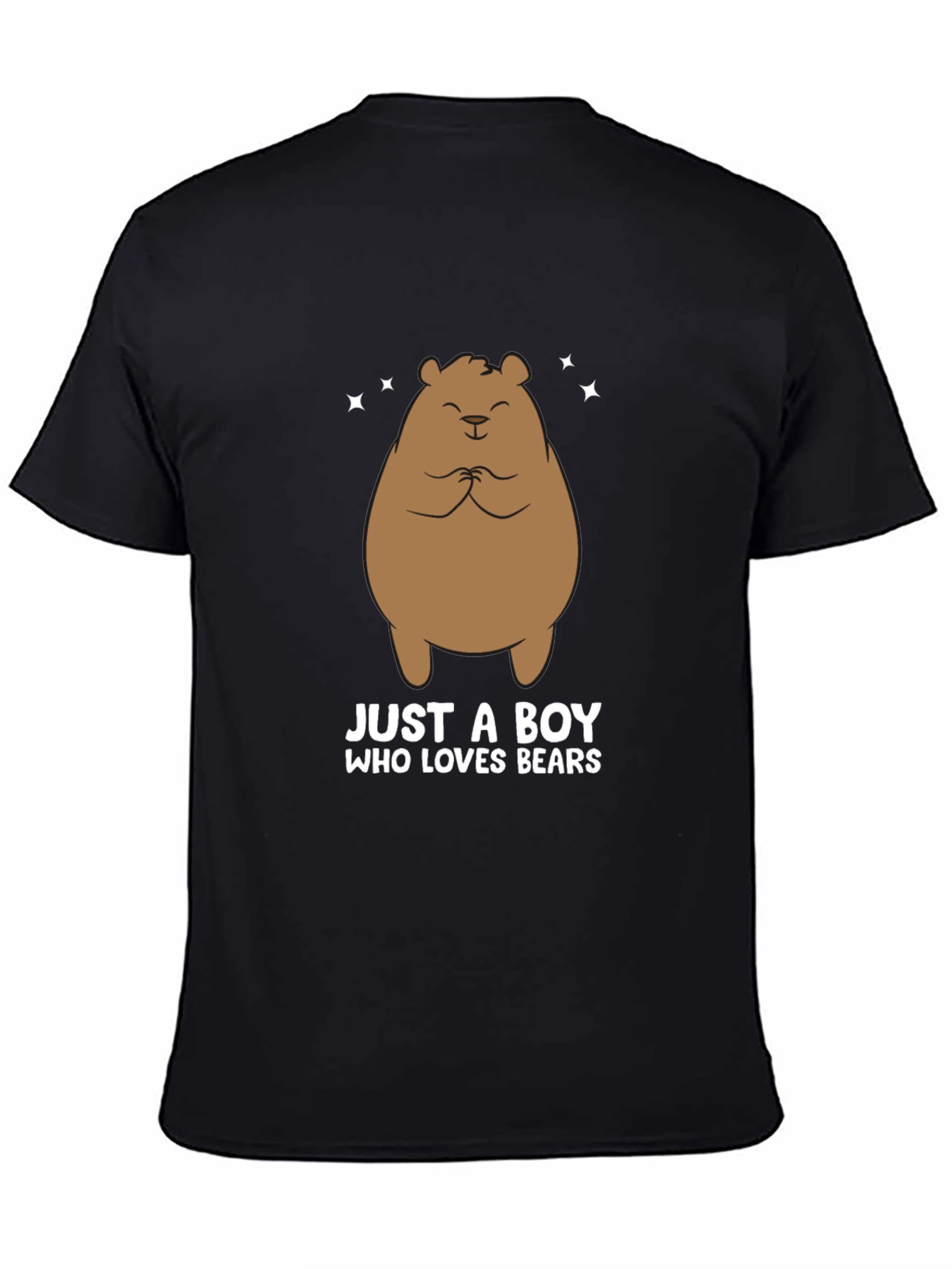 Black Just A Boy Who Loves Bears T-Shirt view 4