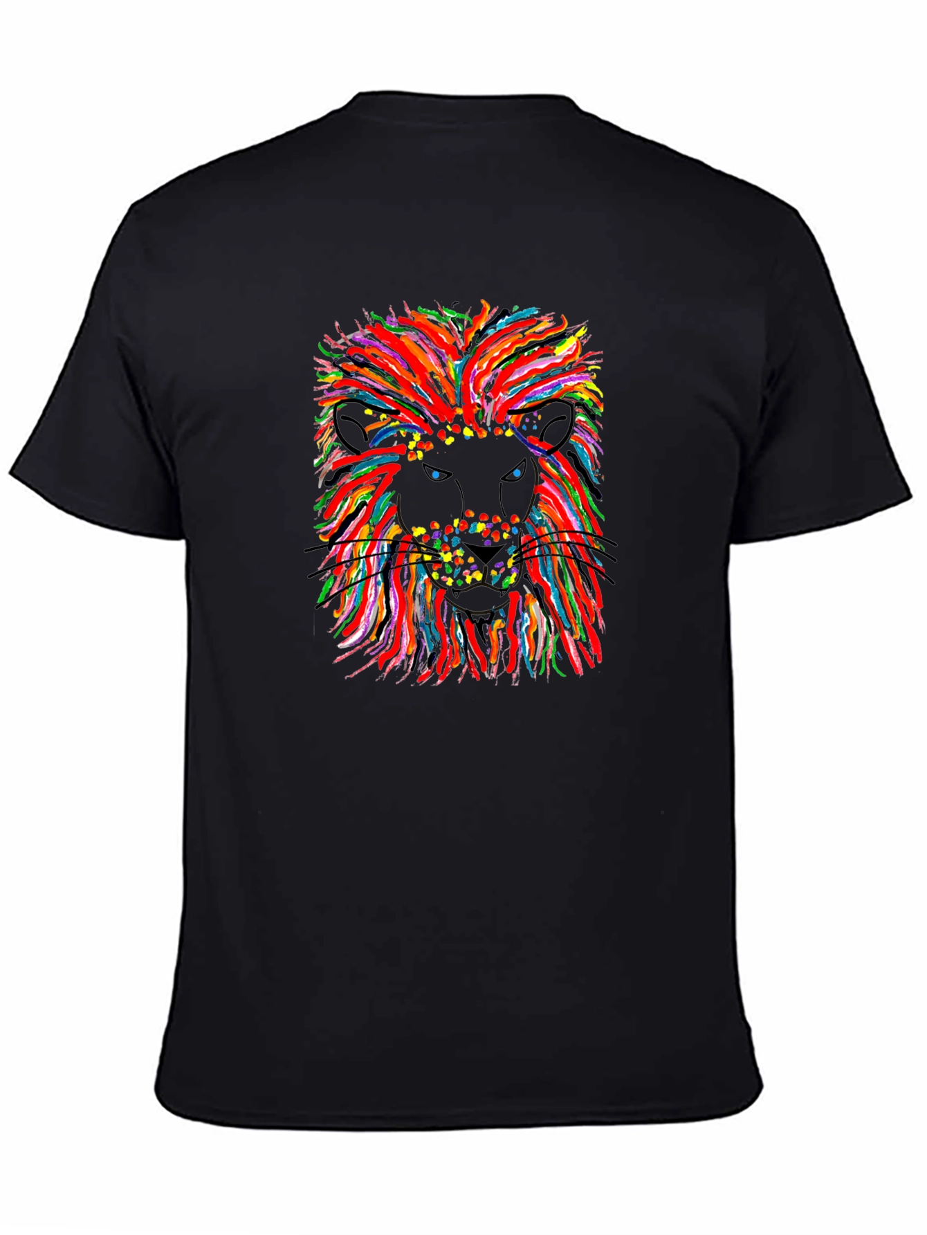 Black Lion Graphic T-Shirt - Vibrant Art Design view 4