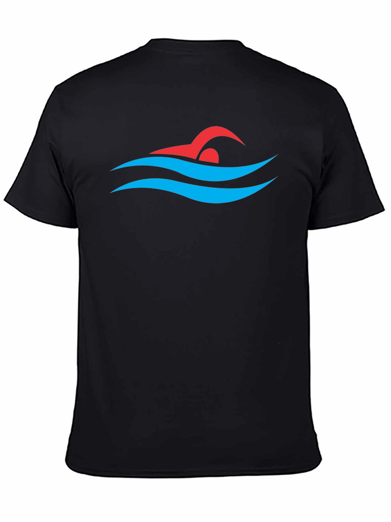 Swimmer Graphic Tee - Swim Cap and Waves Design - 4