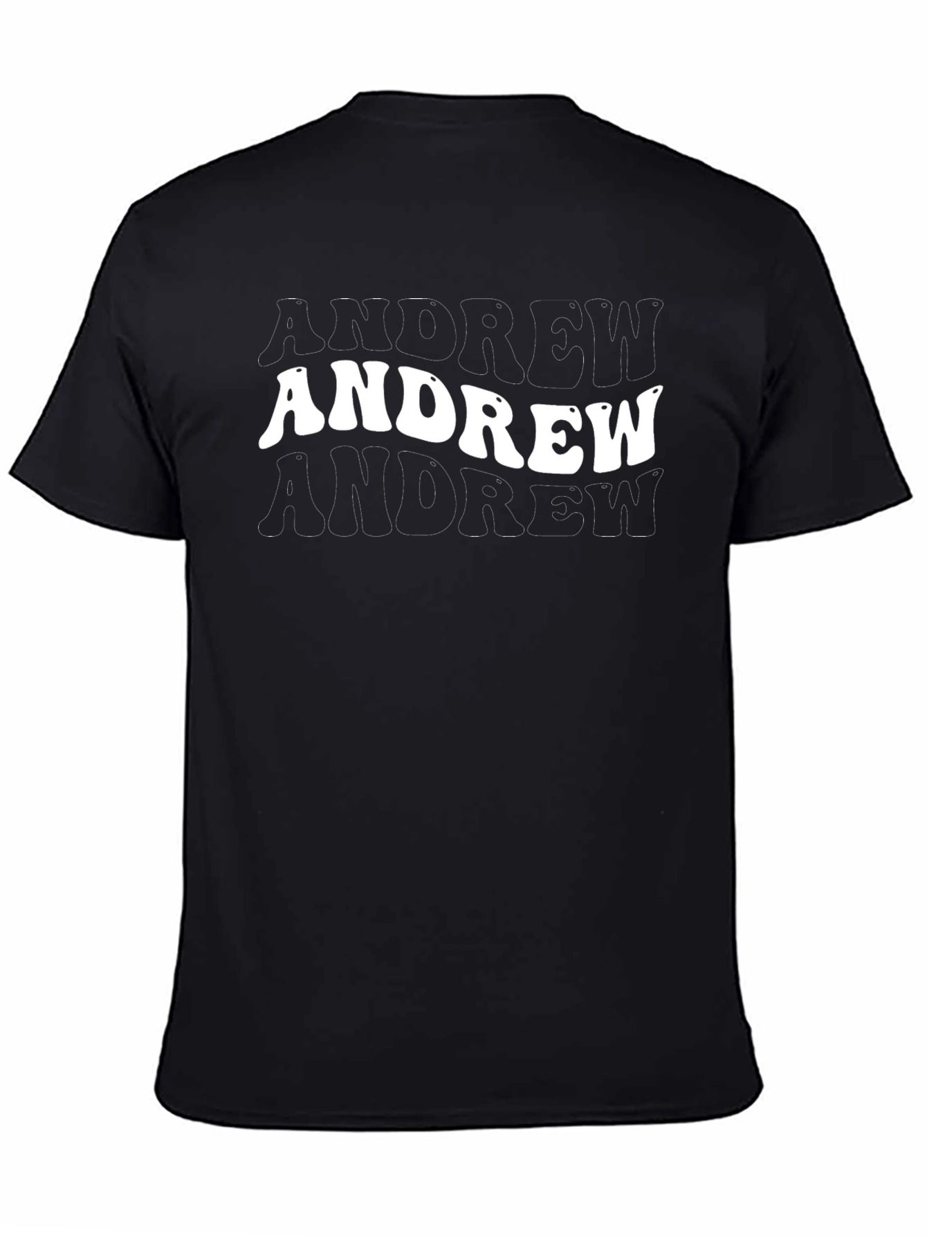 Black Andrew Name Tee - Personalized Trendy Shirt view 4