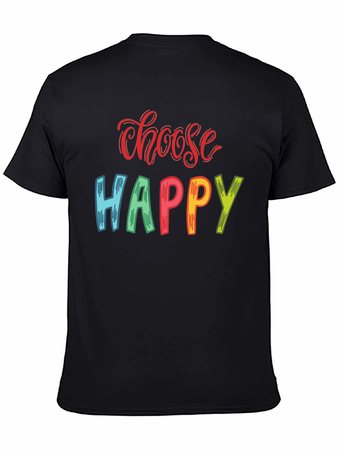 Black Choose Happy Graphic T-Shirt - Positive Vibes view 4