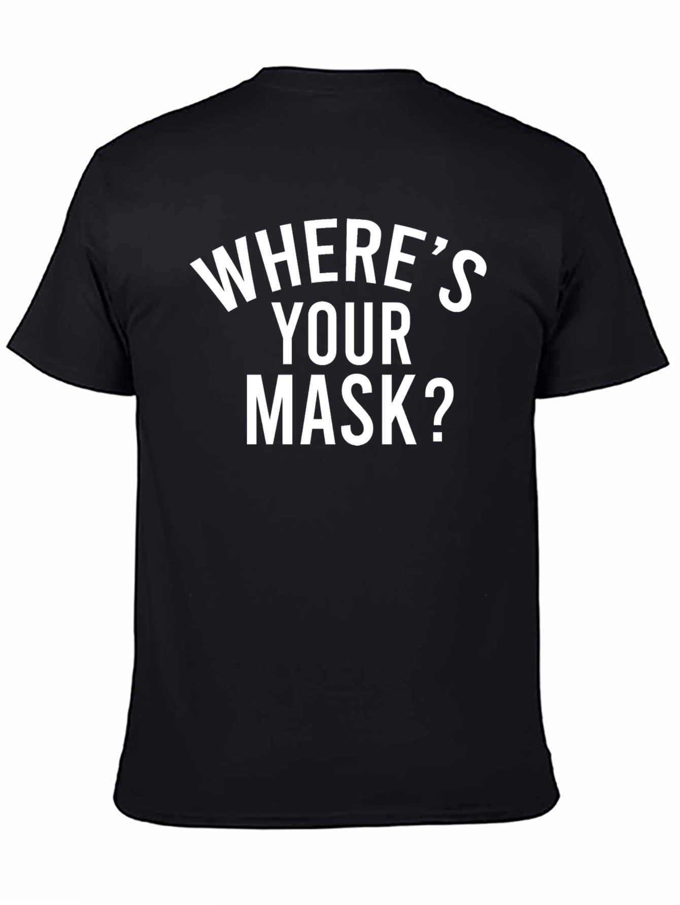 Black Where's Your Mask? Novelty Graphic Tee view 4