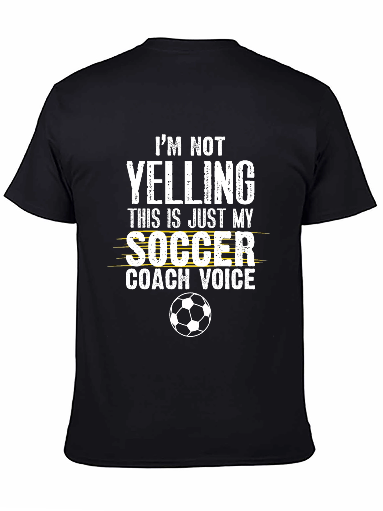 Black Soccer Coach Voice T-Shirt - Novelty Graphic Tee view 4