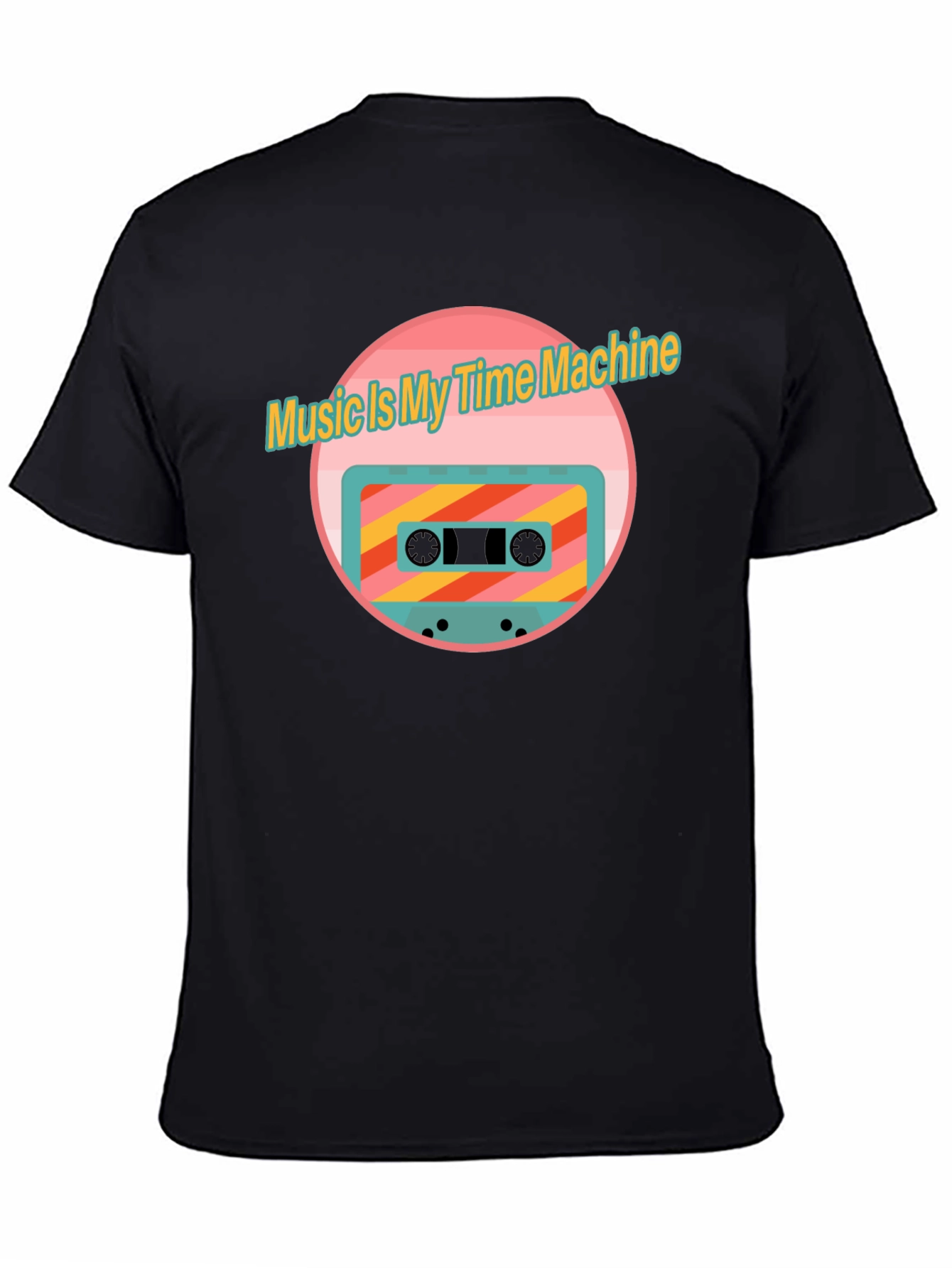 Retro Music Time Machine Cassette Tape Graphic T-Shirt - 4