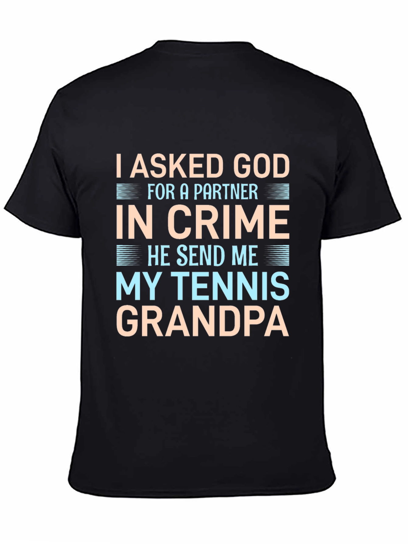 Black Tennis Grandpa Graphic T-Shirt view 4