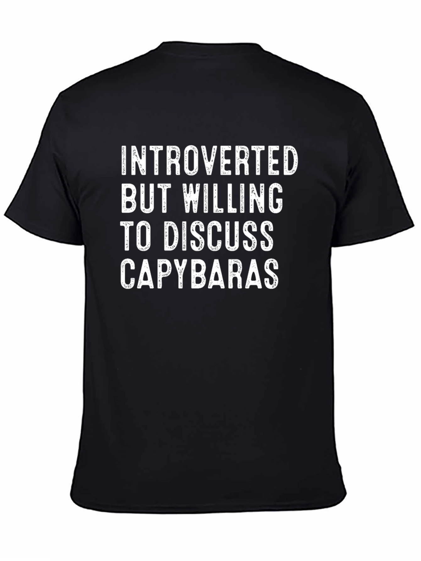 Black Introverted Capybara T-Shirt - Funny Animal Lover Tee view 4