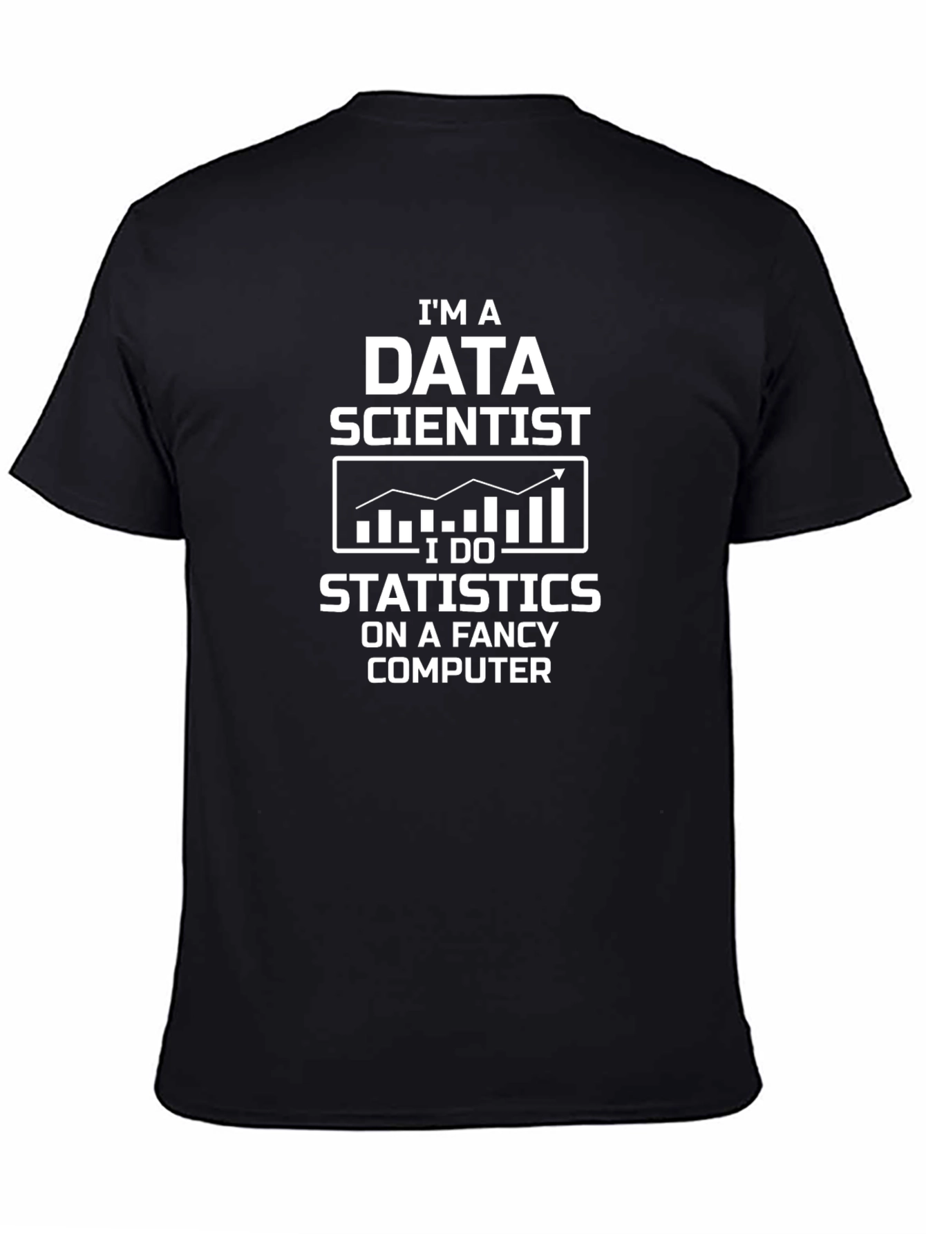 Black Data Scientist Funny T-Shirt Statistics Fancy Computer Black Tee view 4
