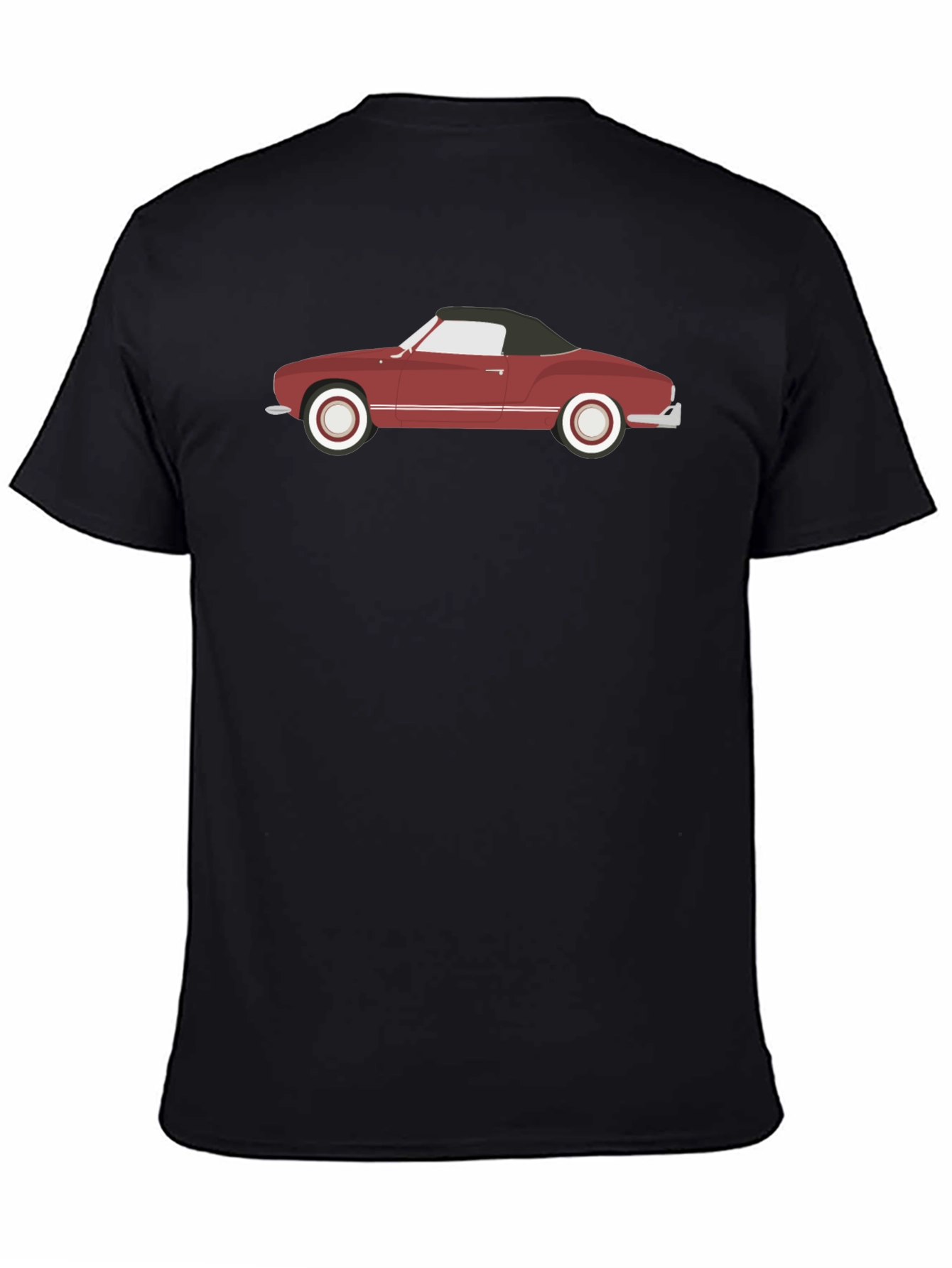 Black Classic Car Graphic Tee - Black Cotton Blend view 4