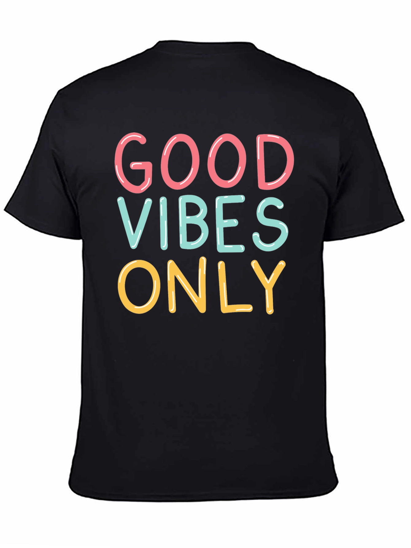 Black Good Vibes Only Graphic Tee - Black Unisex T-Shirt view 4