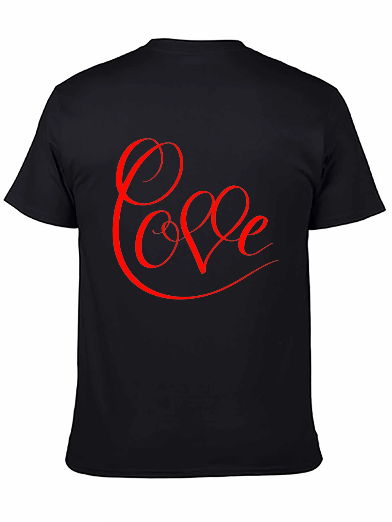 Black Love Script Graphic Tee - Black Cotton Blend view 4