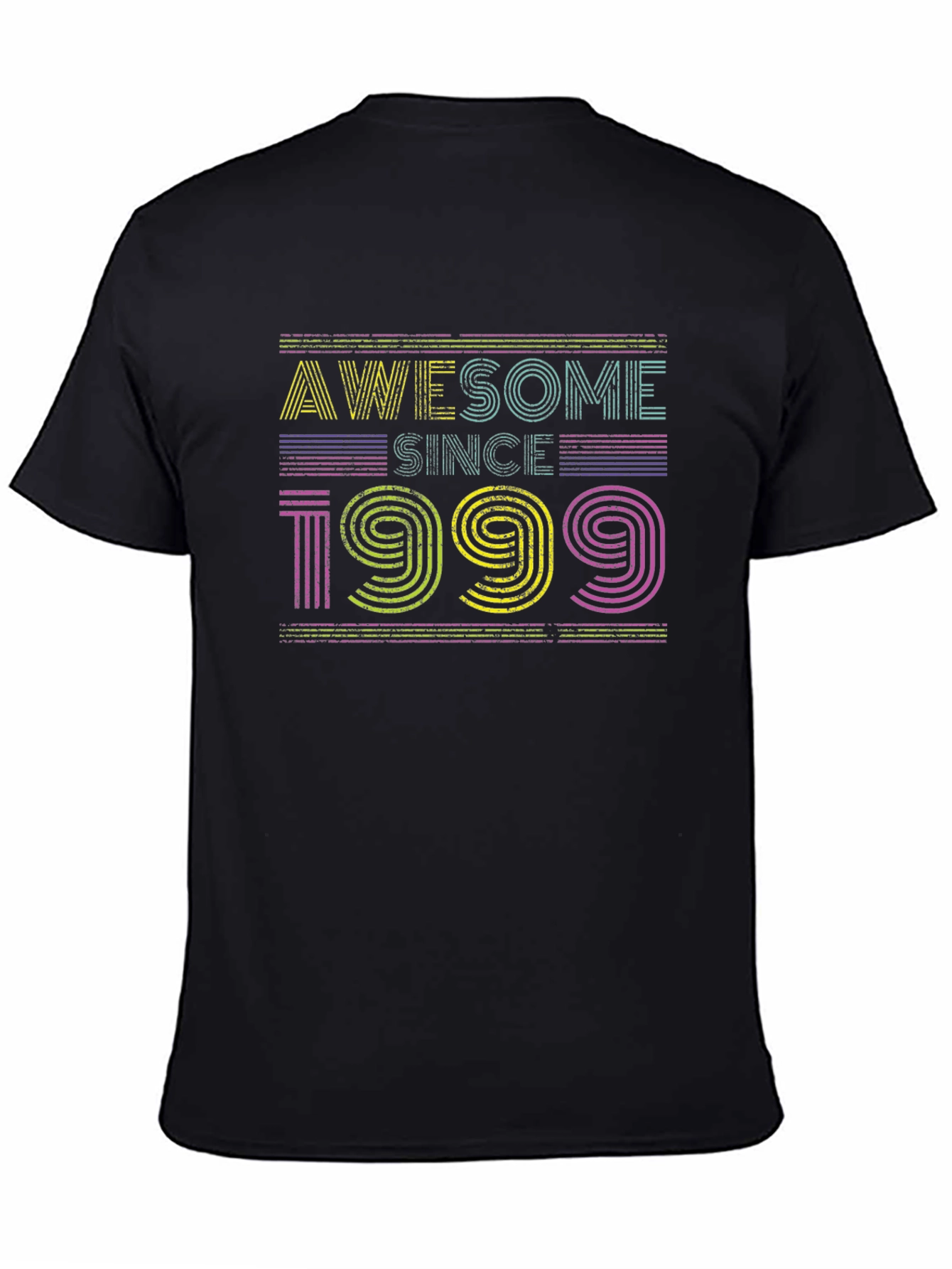 Black Awesome Since 1999 Retro T-Shirt view 4