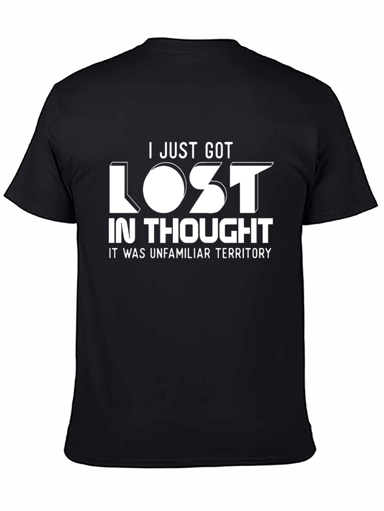 Black Lost In Thought Graphic Tee - Unfamiliar Territory Humor view 4