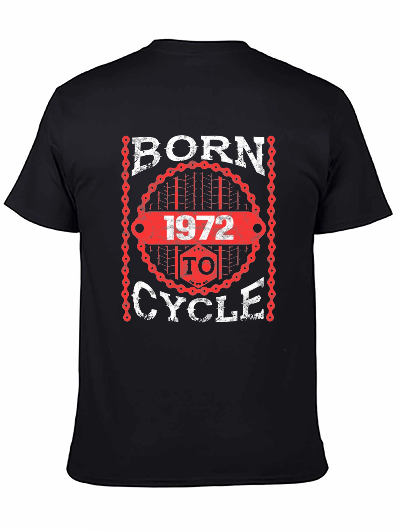 Black Born to Cycle 1972 T-Shirt - Black view 4