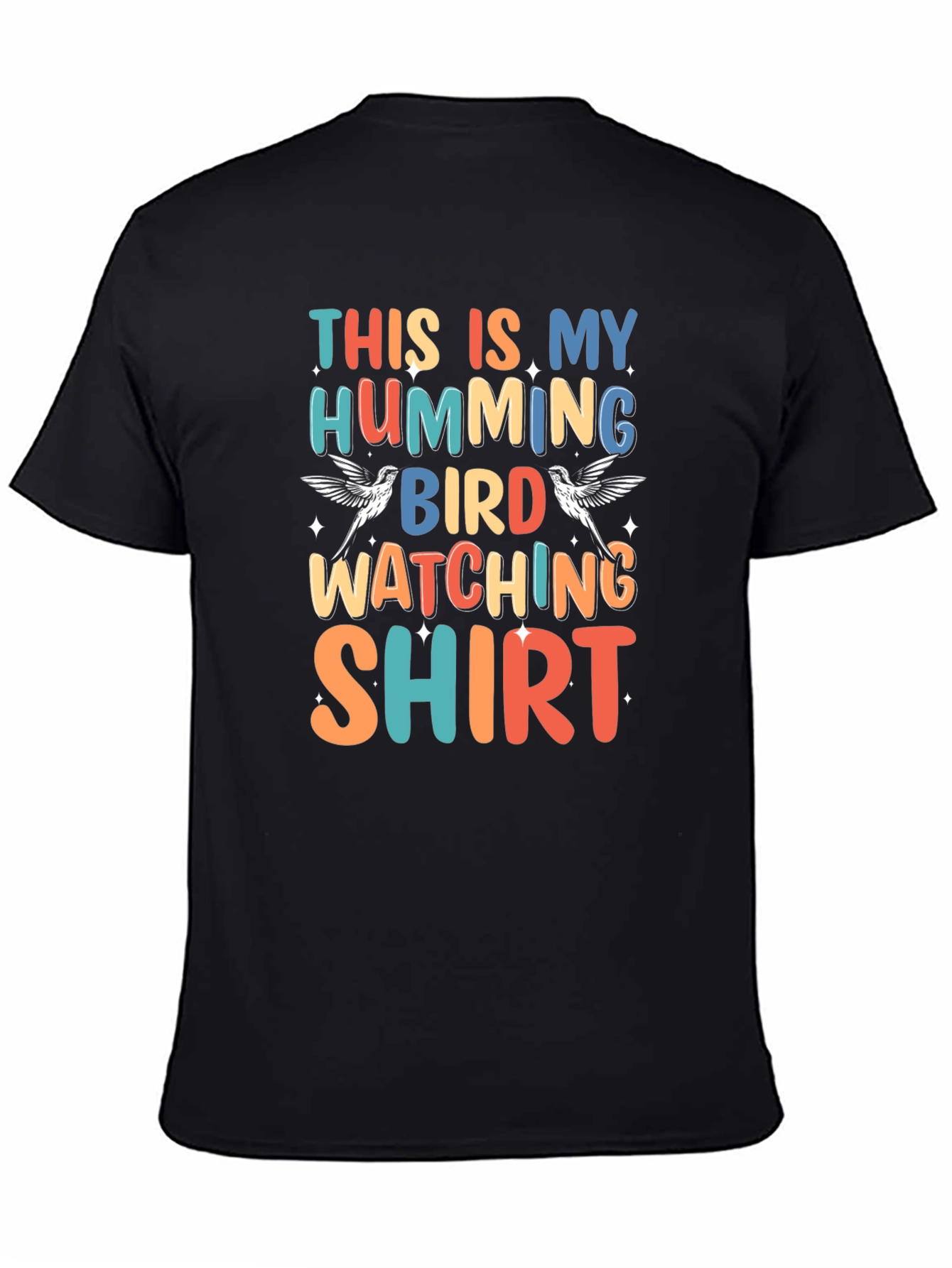 Black Hummingbird Watching Shirt - Unisex Graphic Tee view 4