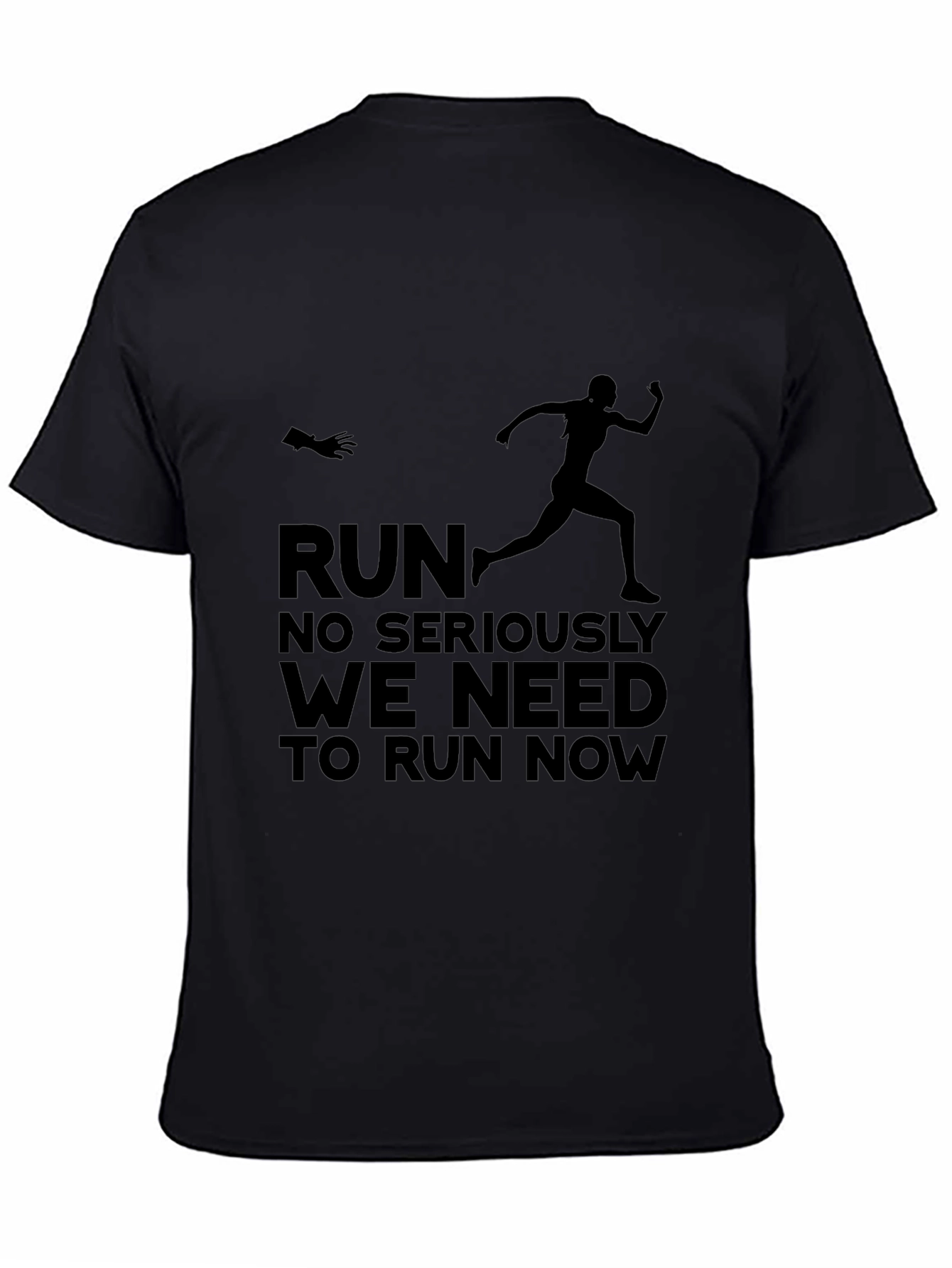 Black Run Now Graphic Tee - Funny Activewear view 4