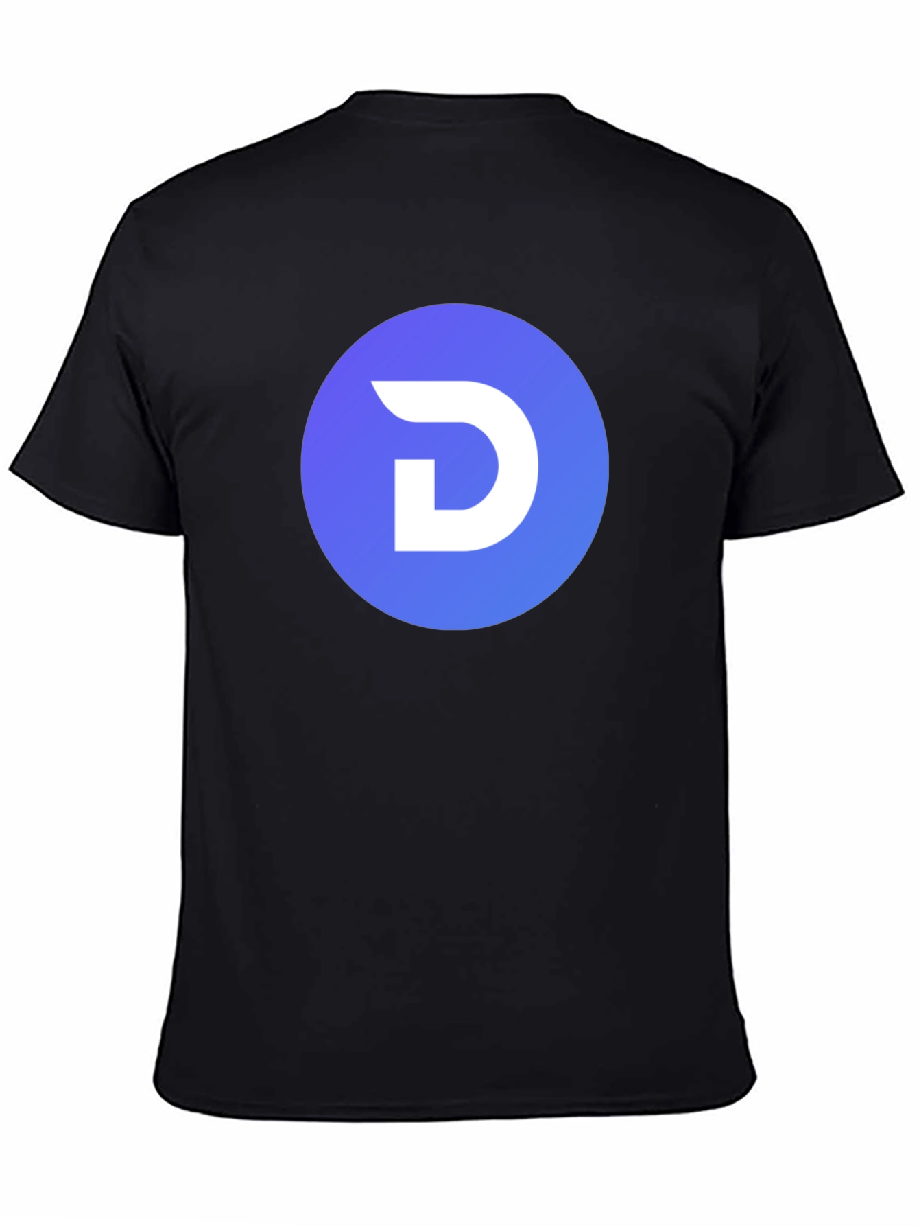 Modern Black T-Shirt with Blue Circle D Logo - 4