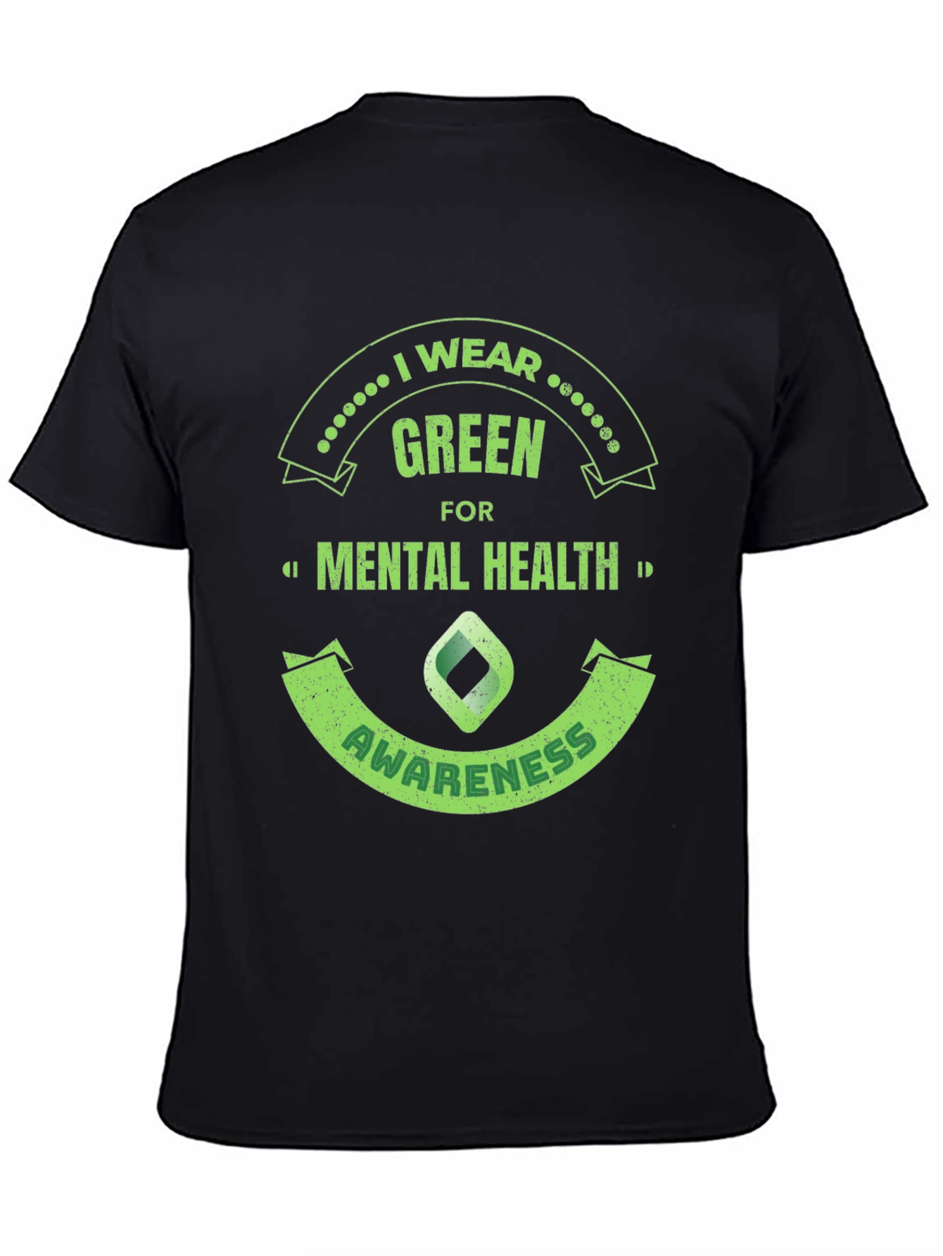 Black Green Mental Health Awareness T-Shirt view 4