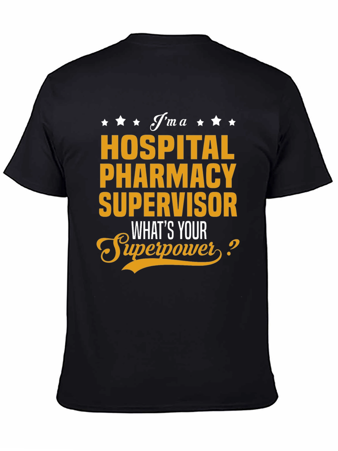 Black Hospital Pharmacy Supervisor T-Shirt view 4
