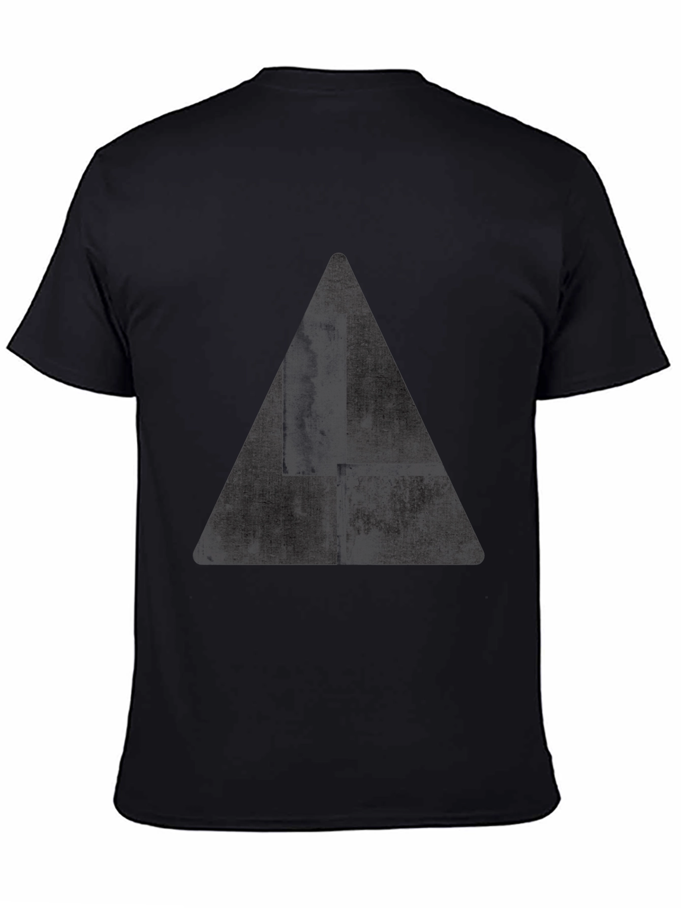 Black Black Graphic Tee - Triangle Design view 4