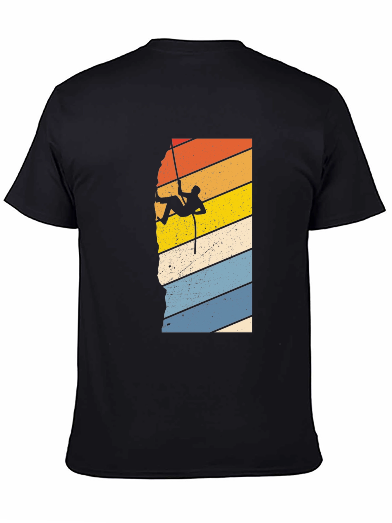 Black Retro Rock Climbing Graphic T-Shirt view 4