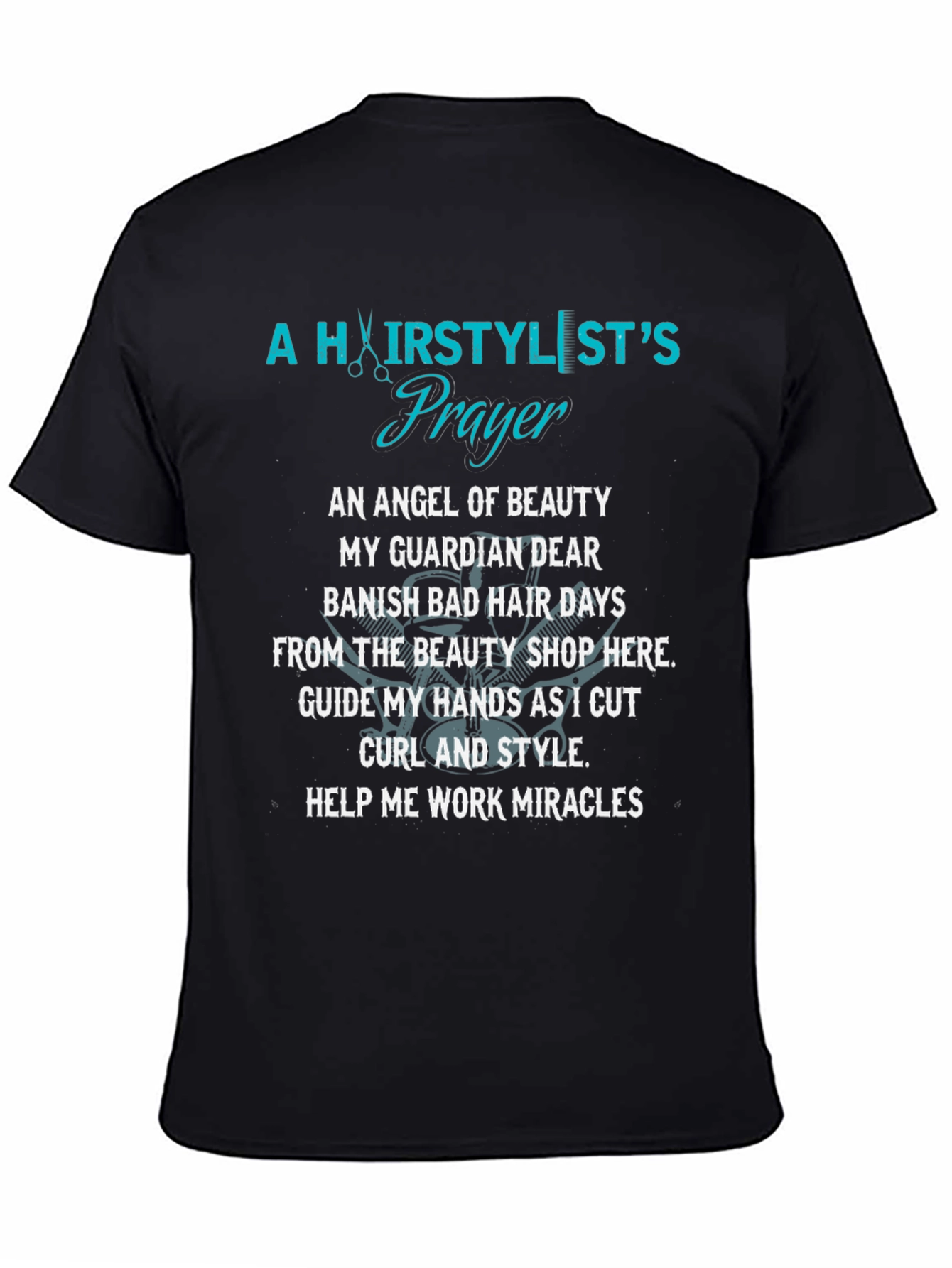 Black Hairstylist's Prayer Graphic T-Shirt view 4