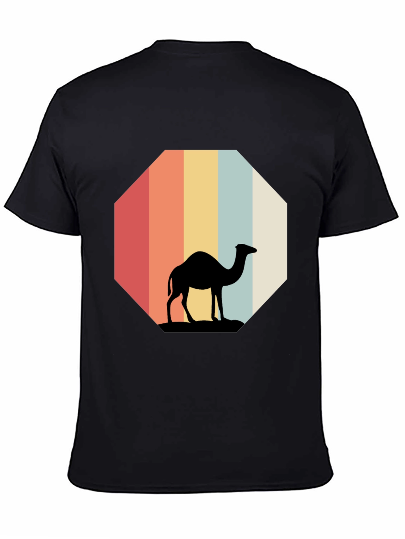 Black Retro Camel Silhouette Tee view 4