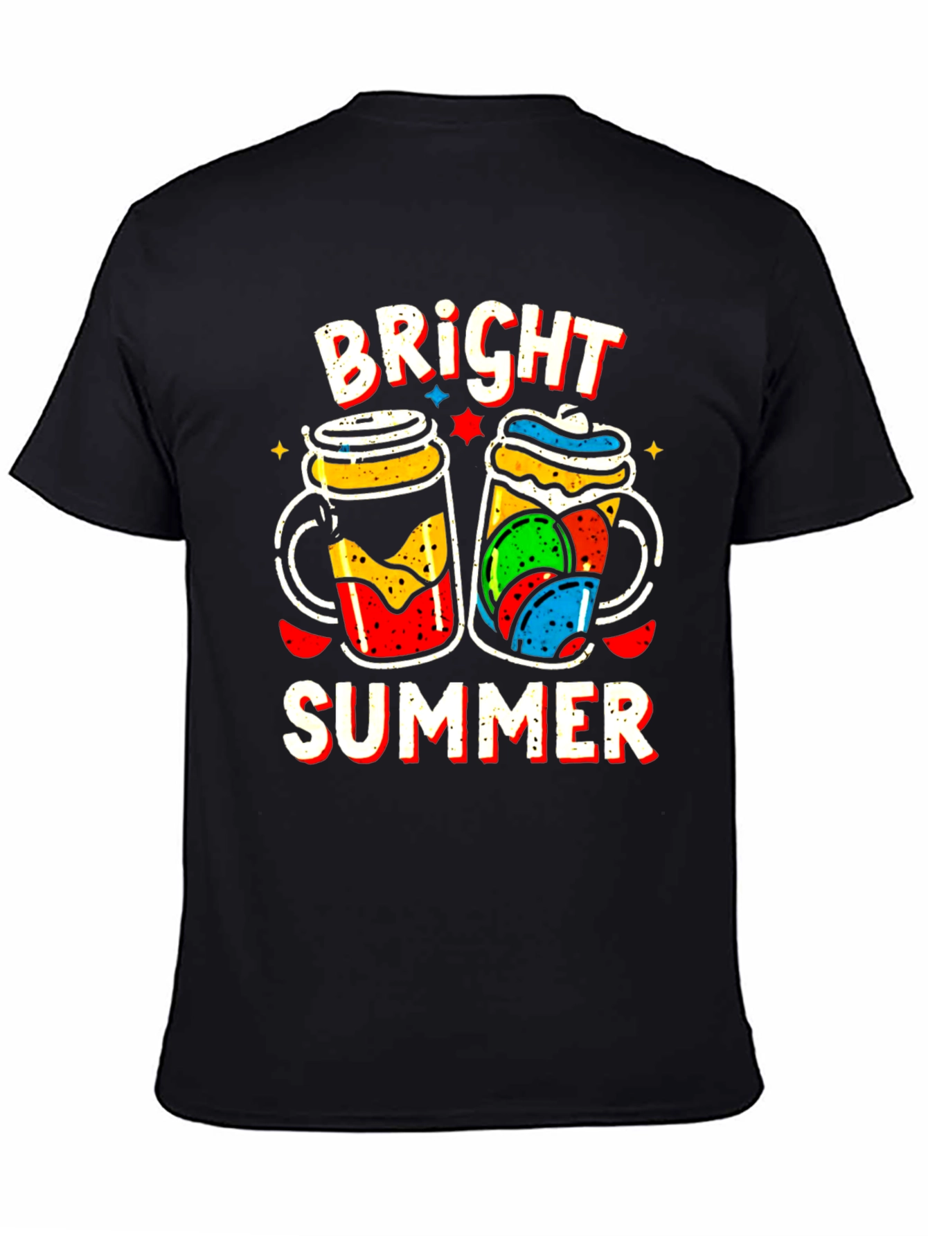 Black Bright Summer Graphic T-Shirt view 4
