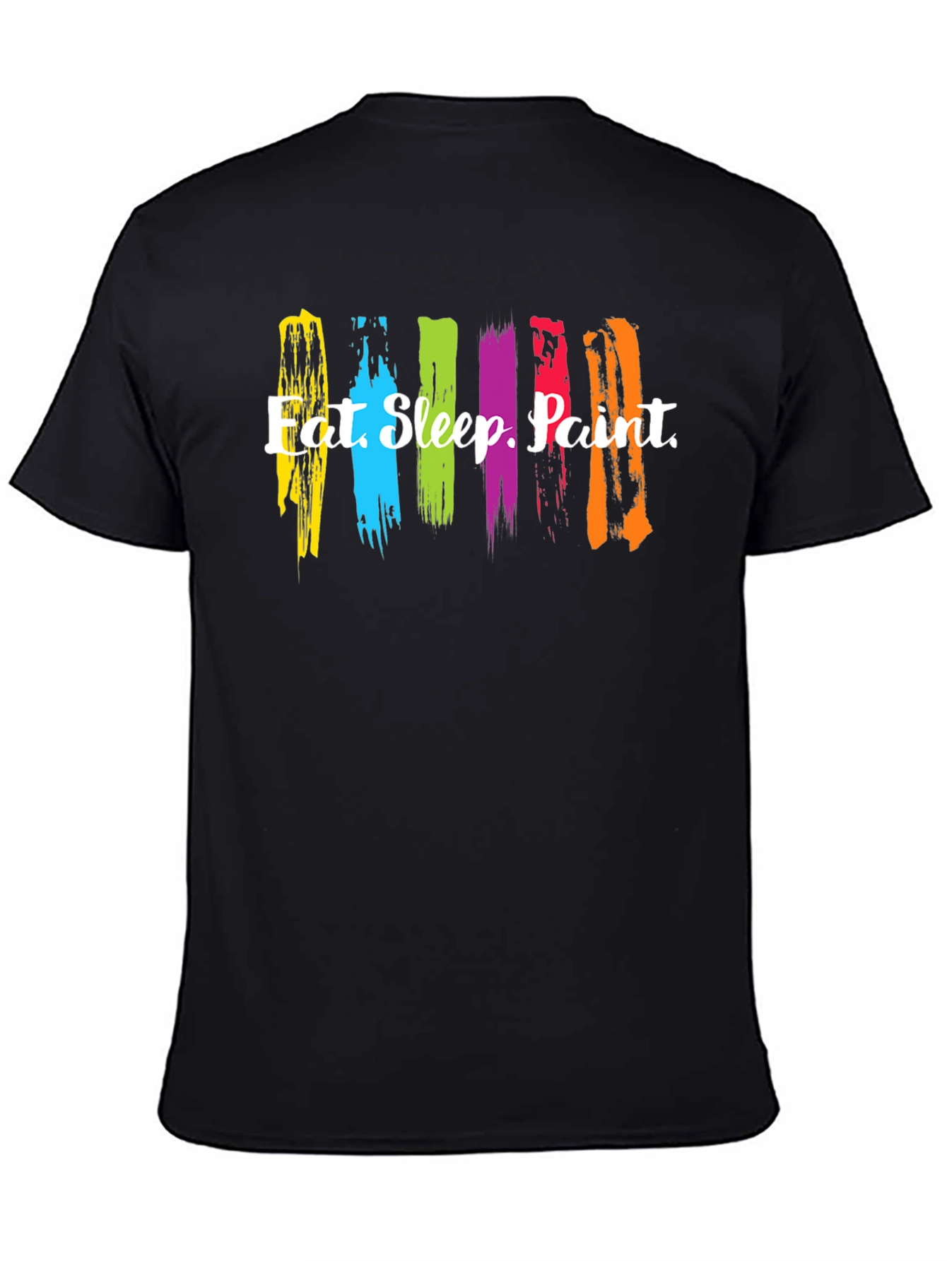 Black Eat Sleep Paint Brushstroke Graphic Tee view 4
