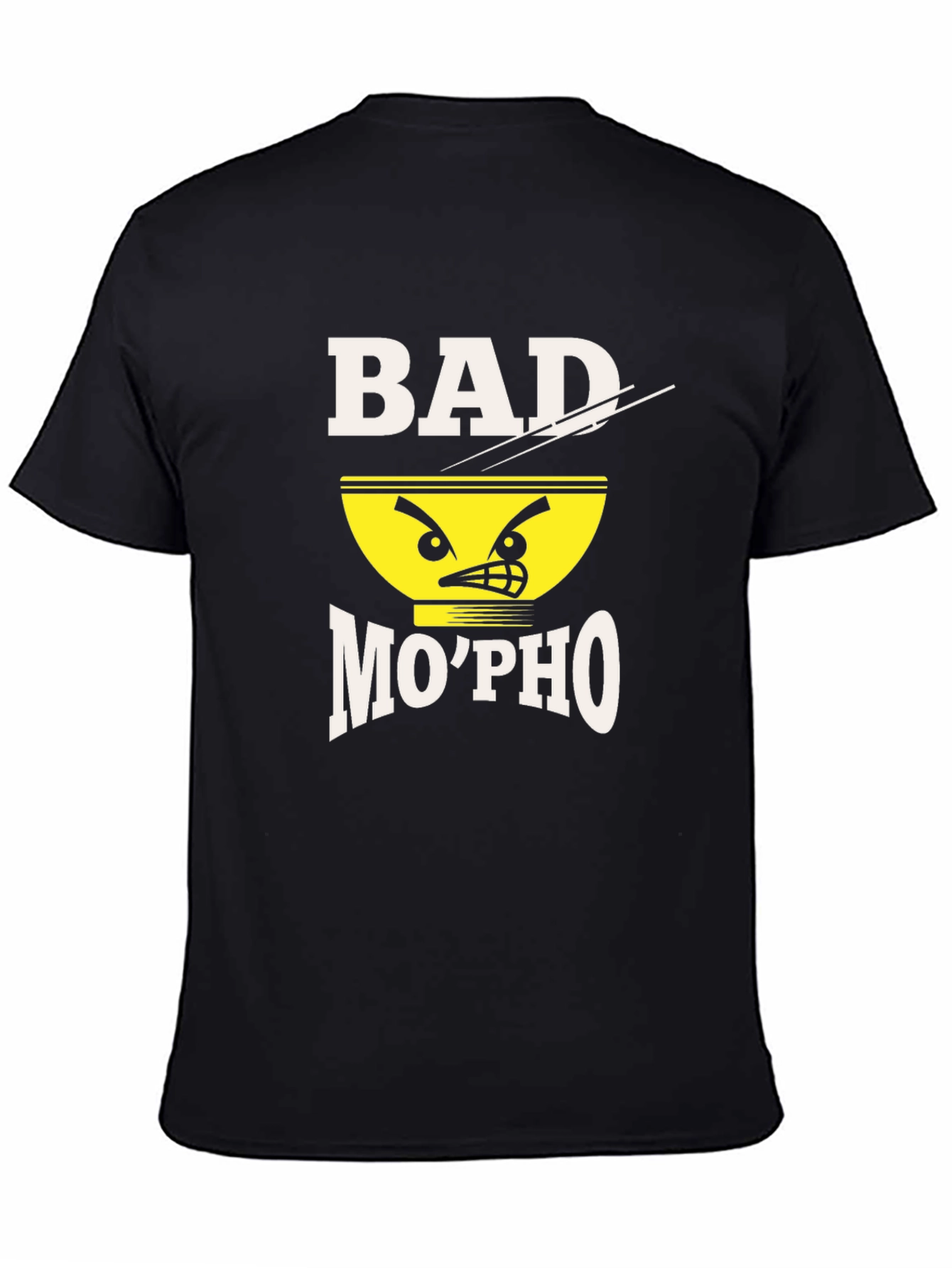 Black Bad Mo'Pho T-Shirt - Novelty Food Pun Tee view 4