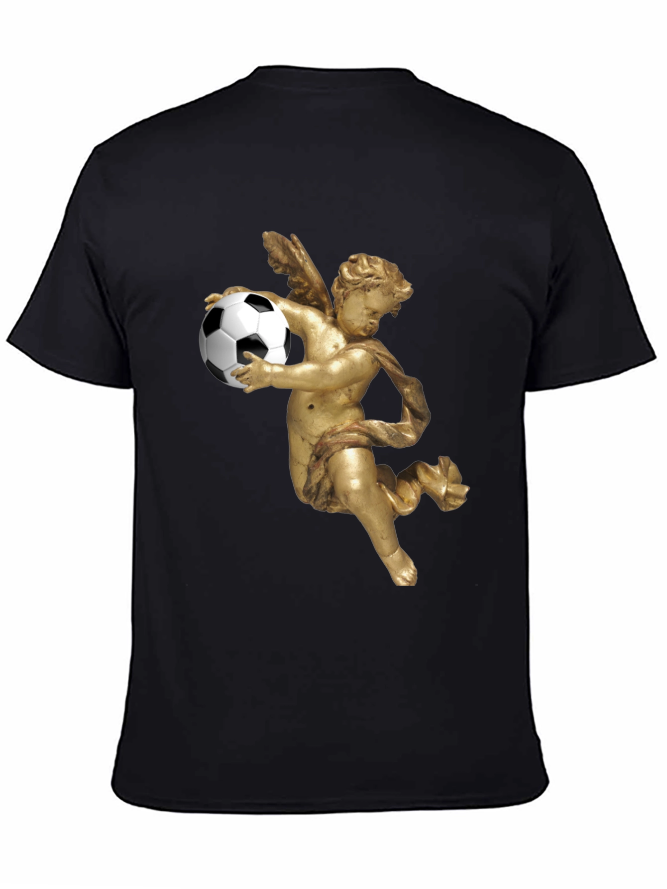 Black Angel Soccer T-Shirt - Black Graphic Tee view 4