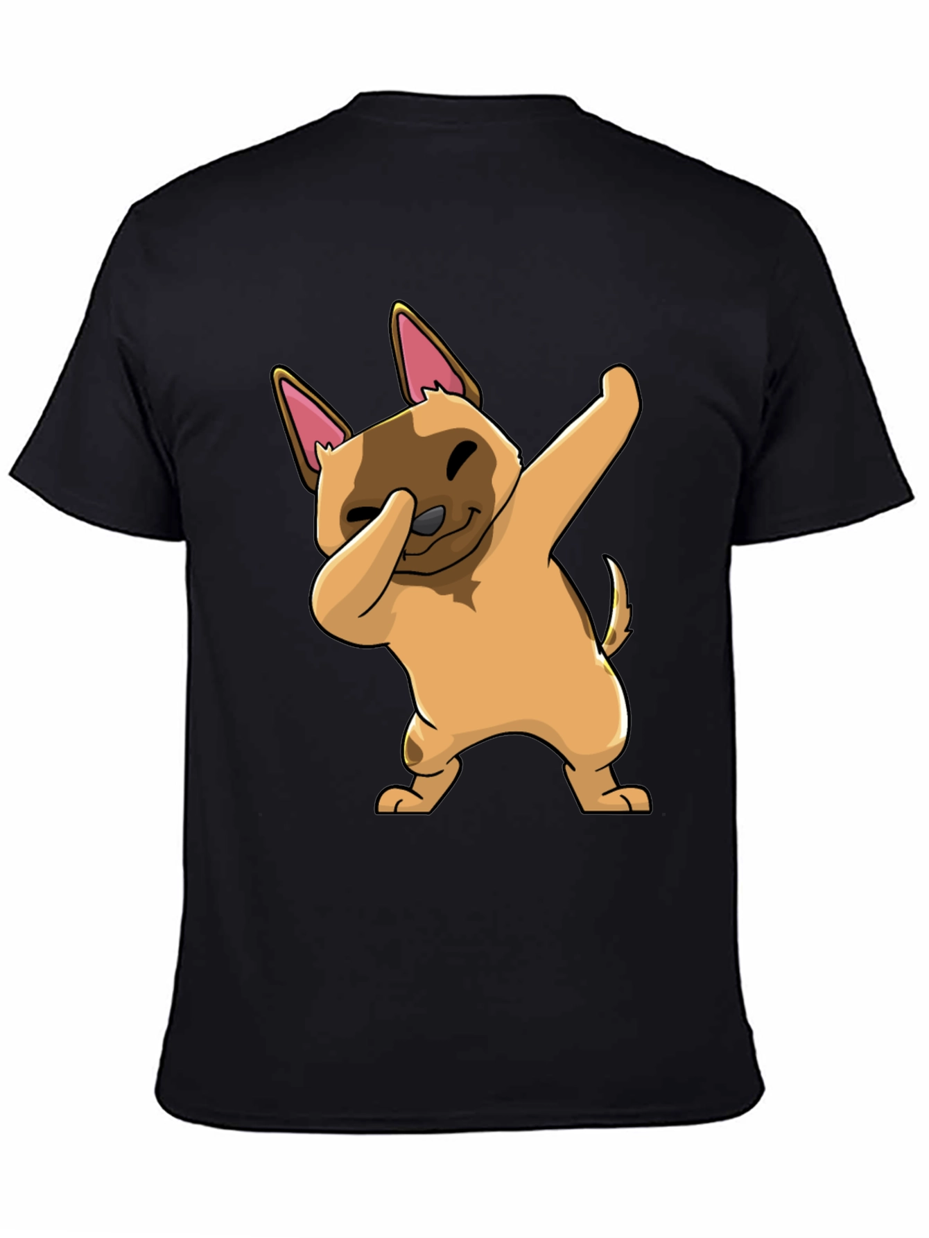 Black Dabbing Dog Graphic T-Shirt - Trendy Casual Wear view 4