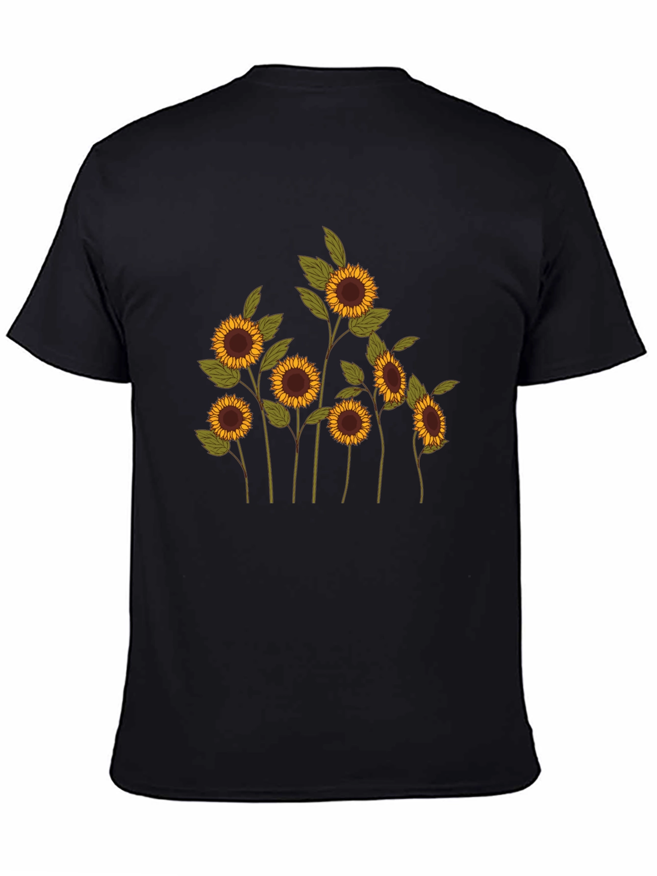 Black Sunflower Graphic Tee - Black Cotton Blend view 4