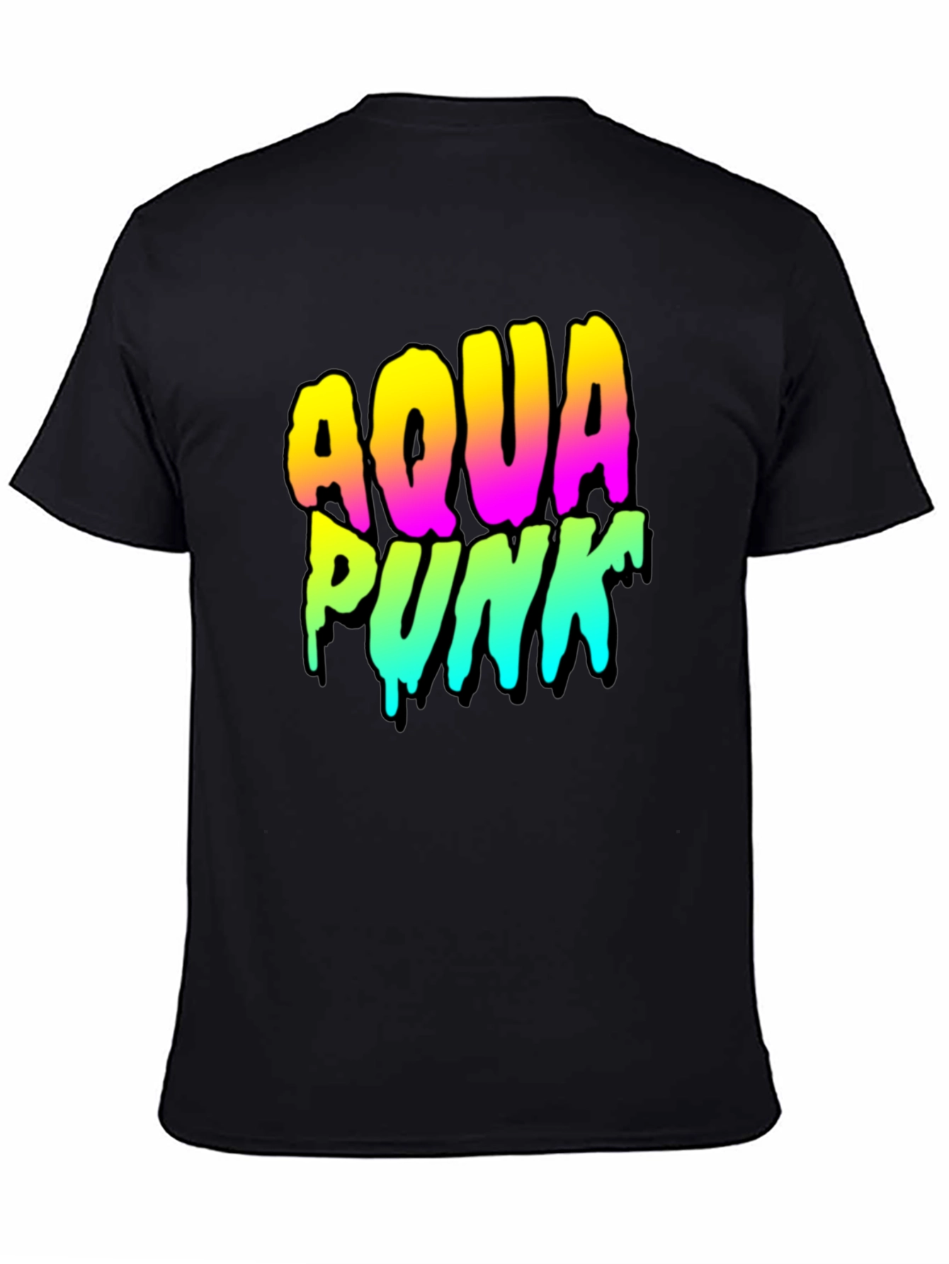 Black Aqua Punk Graphic Tee - Black view 4