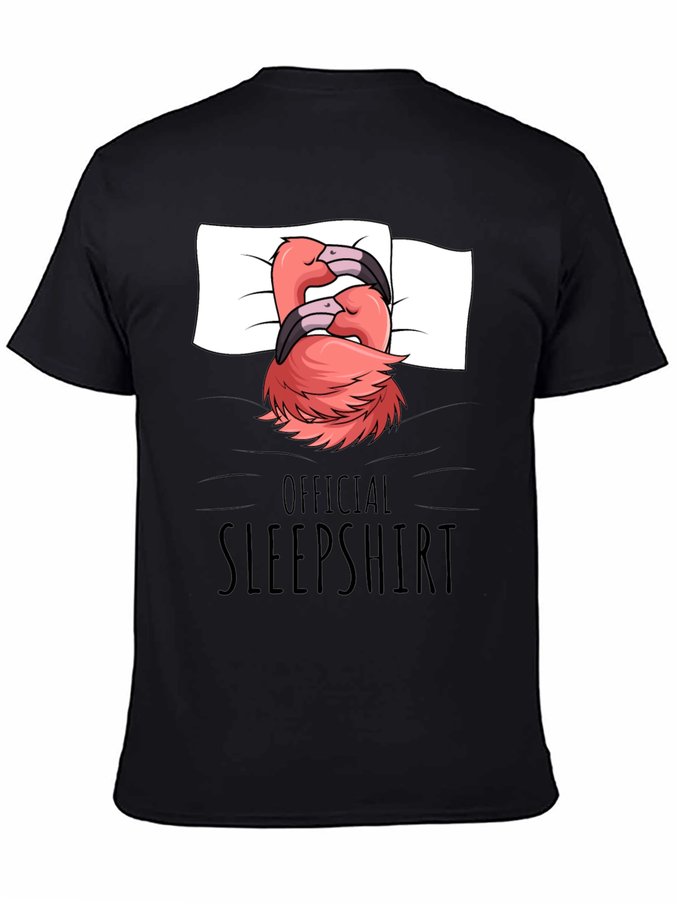 Black Official Sleepshirt Flamingo T-Shirt view 4