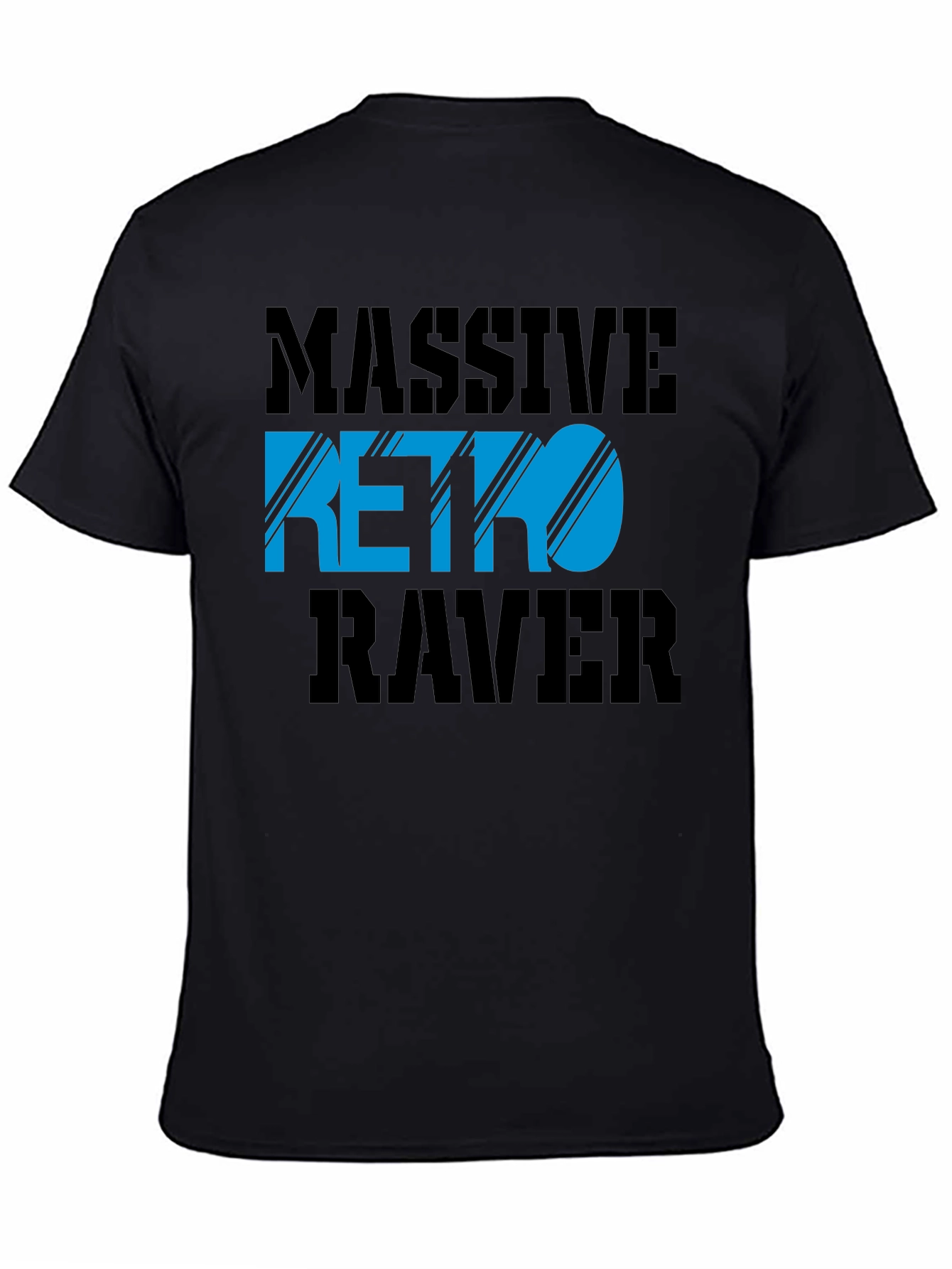 Black Massive Retro Raver Graphic Tee view 4