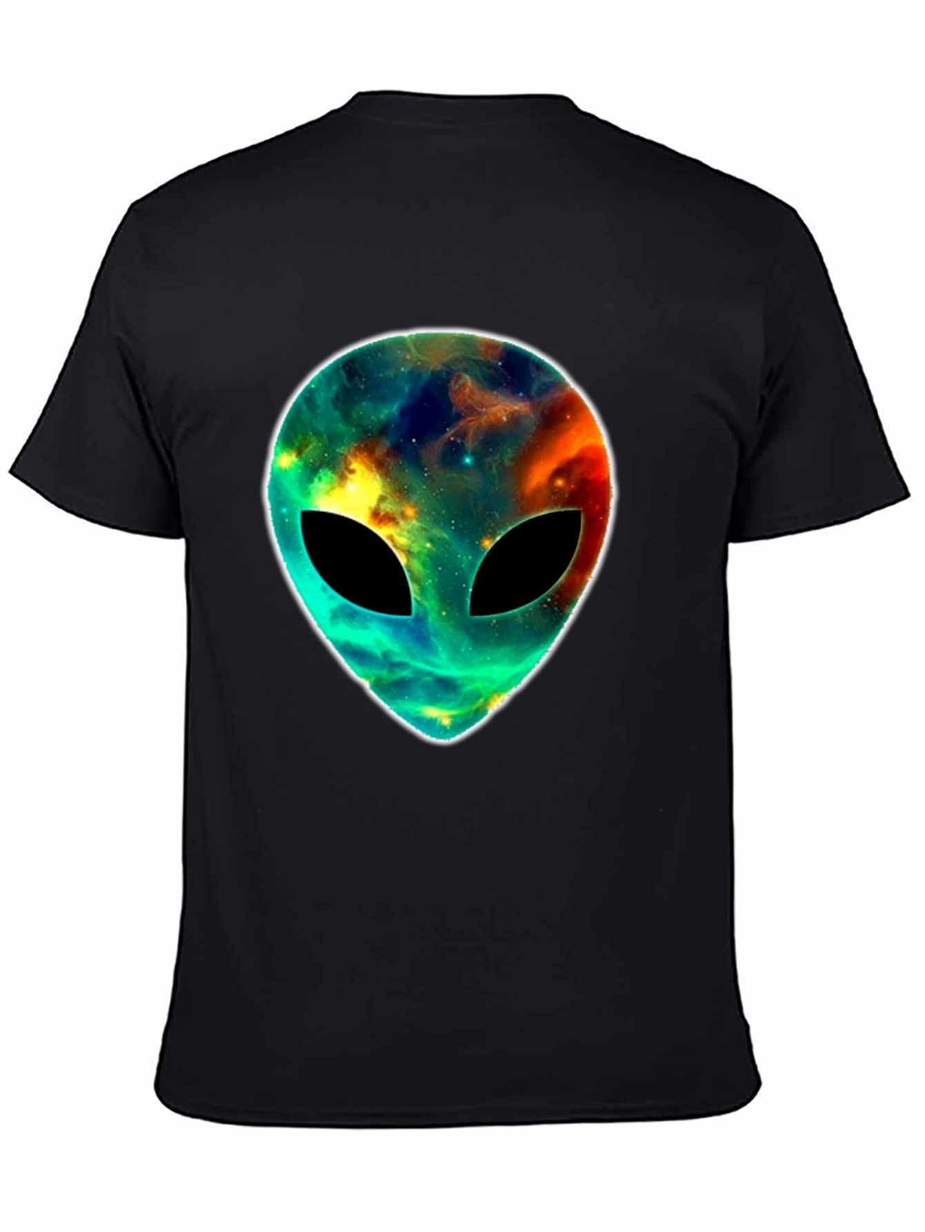 Black Cosmic Alien Head T-Shirt - Black Graphic Tee view 4