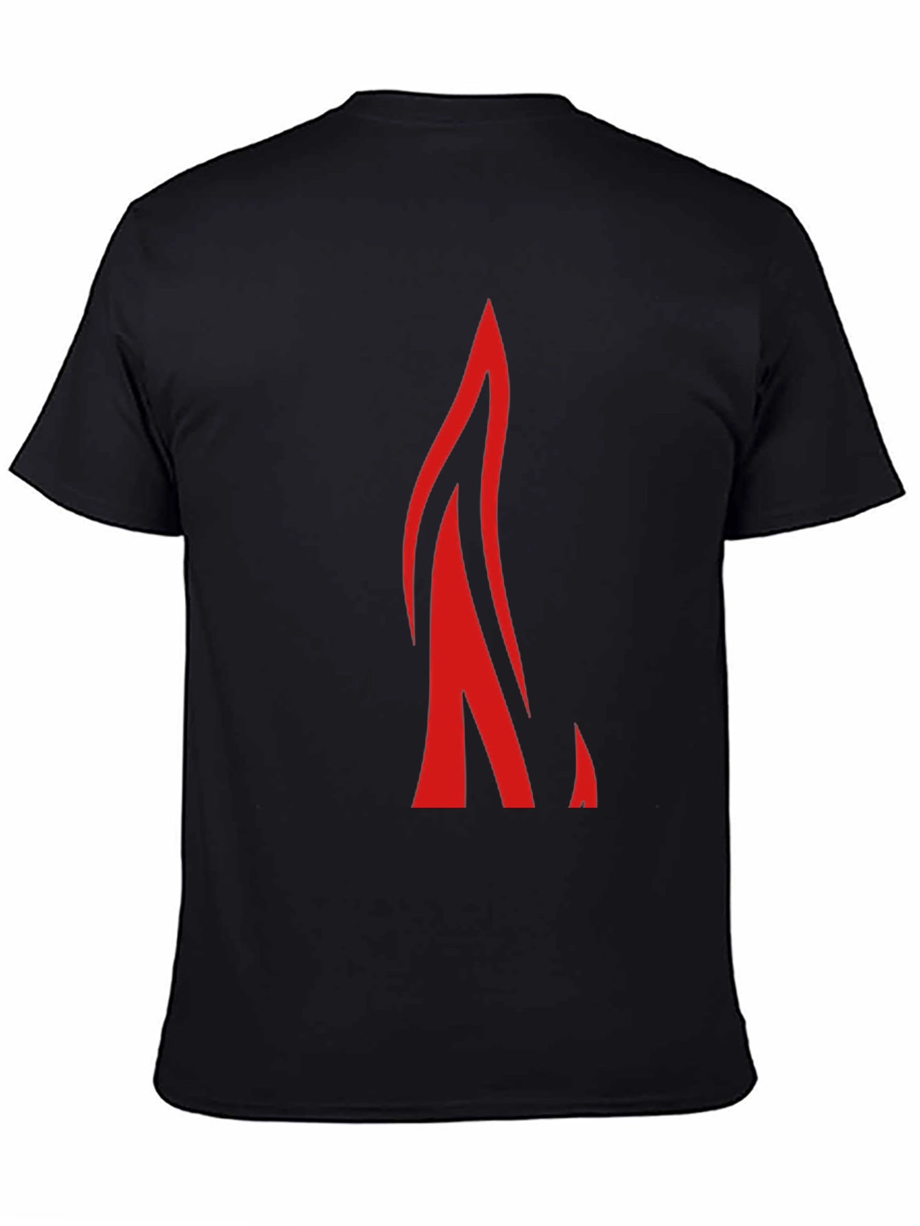 Black Bold Red Flame Graphic Black T-Shirt view 4